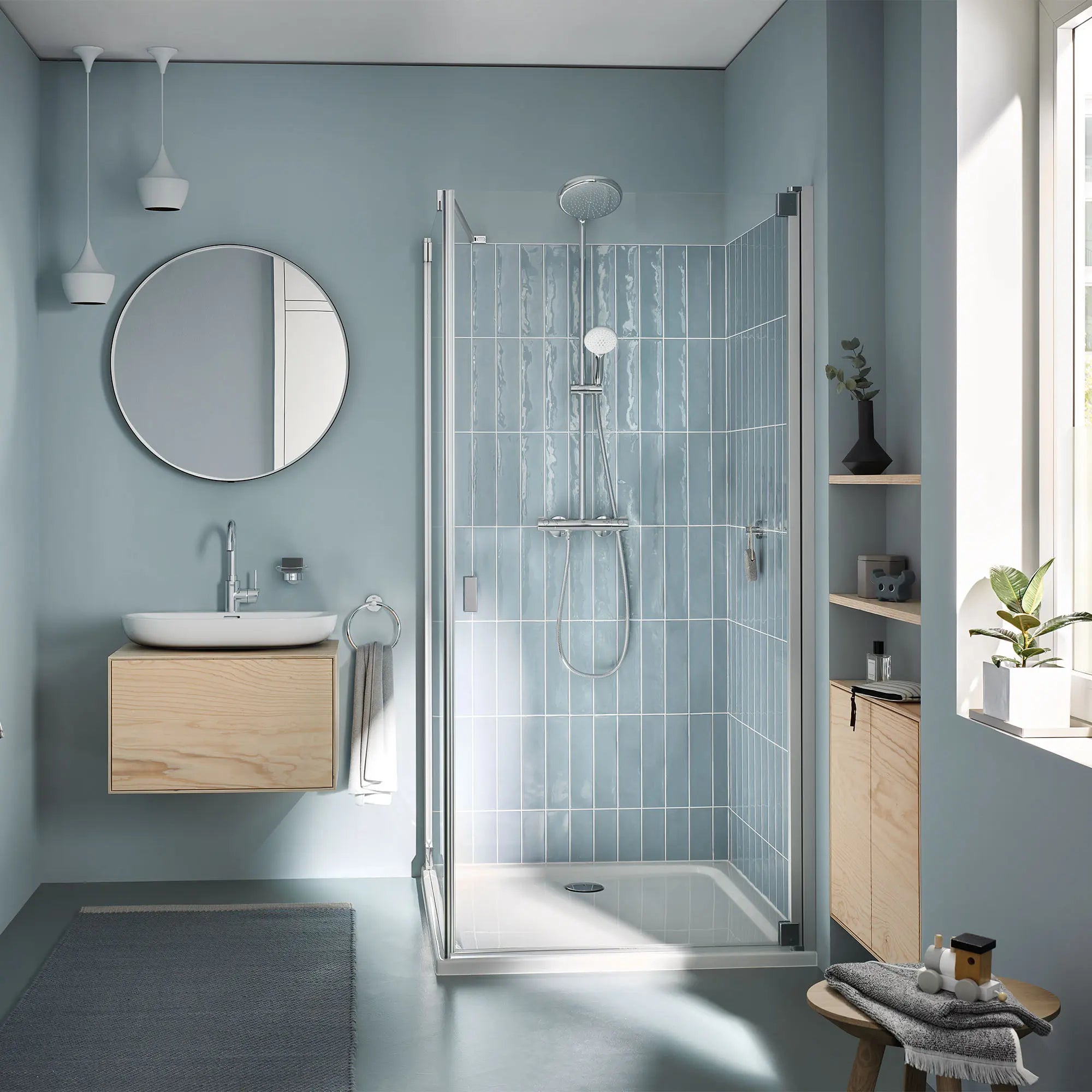 8" Towel Ring // GROHE STARLIGHT CHROME // 244229_Tempesta_EnvironmentFull_26421000_0001_Apr2024_CDNwebp.webp