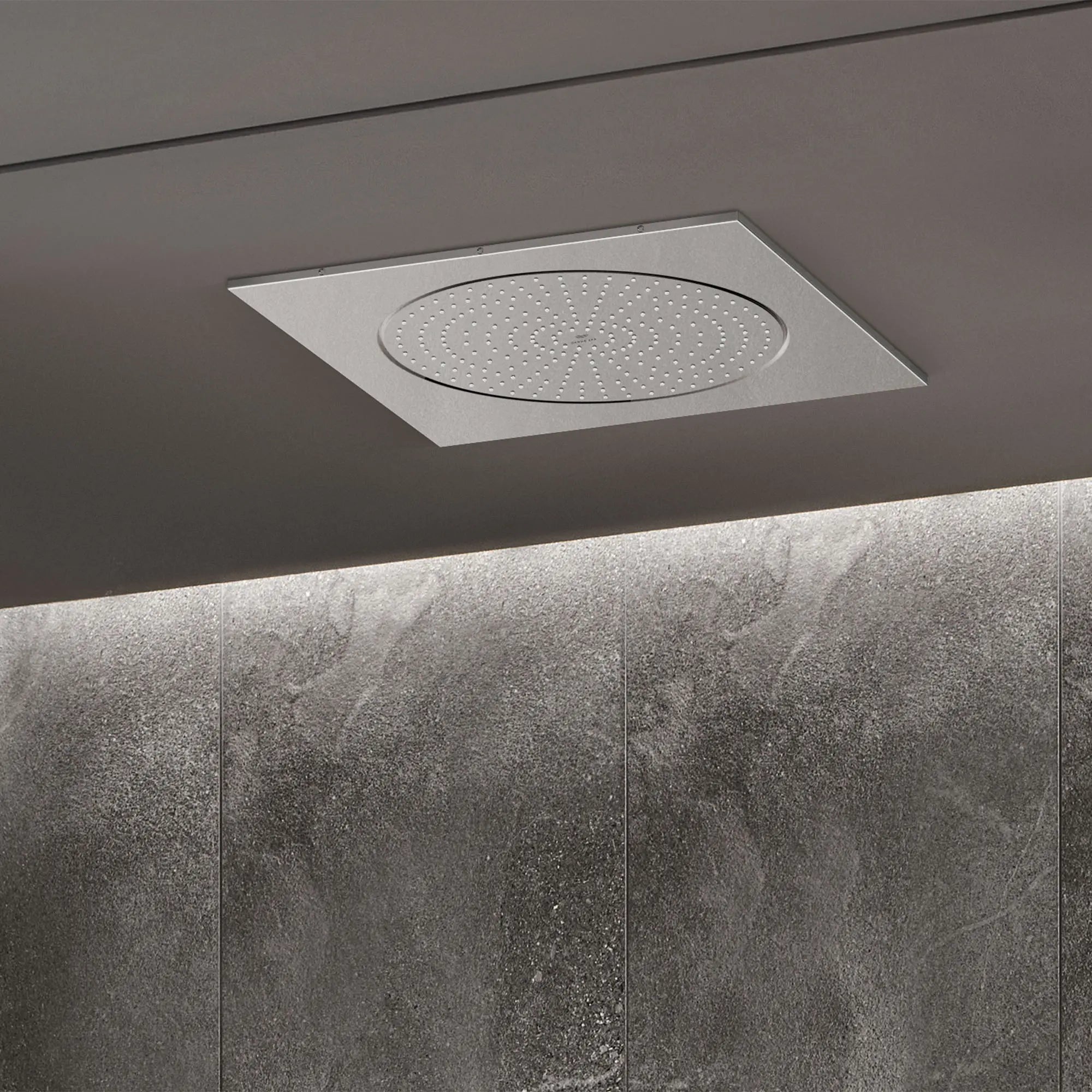 20" Ceiling Shower Head 1 Spray, 1.75 GPM (6.6 L/min) // GROHE STARLIGHT CHROME // 244260_F-Series_EnvironmentCloseUp_26870000_0002_APRIL2024_CDNwebp.webp