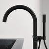 [243682430] Single-Handle Freestanding Tub Faucet with 1.75 GPM (6.6 L/min) Hand Shower - Matte Black