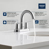 [20582000] Veletto 2-handle 4" Centerset Bathroom Faucet, 1.2 GPM (4.5 L/min) - GROHE StarLight Chrome