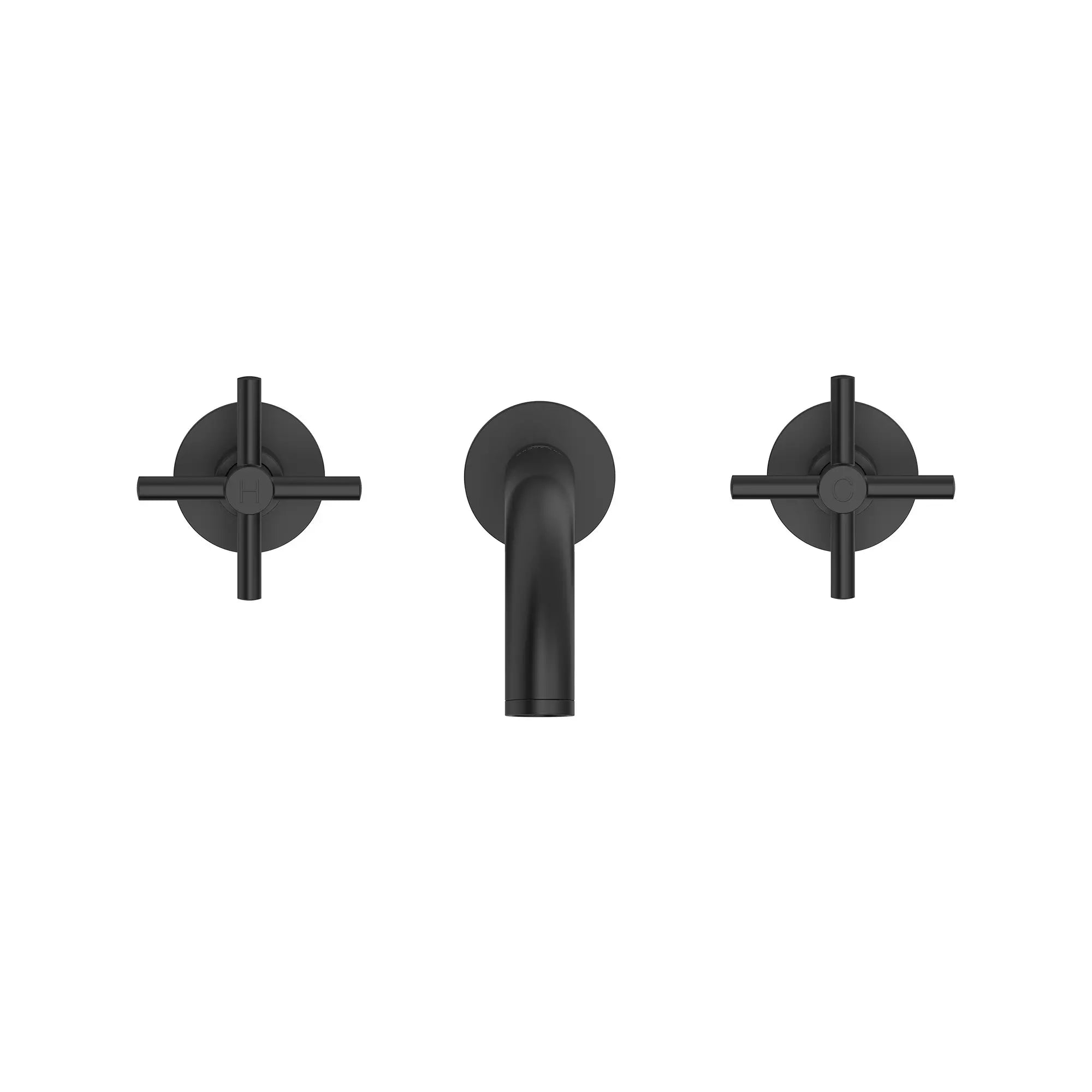 Atrio 2-Handle Wall Mount Faucet without Handles, 1.2 GPM (4.5L.min) // MATTE BLACK // 244758_Atrio_SiloFront_206632430_142152430_0001_APRIL2024_0_CDNwebp.webp