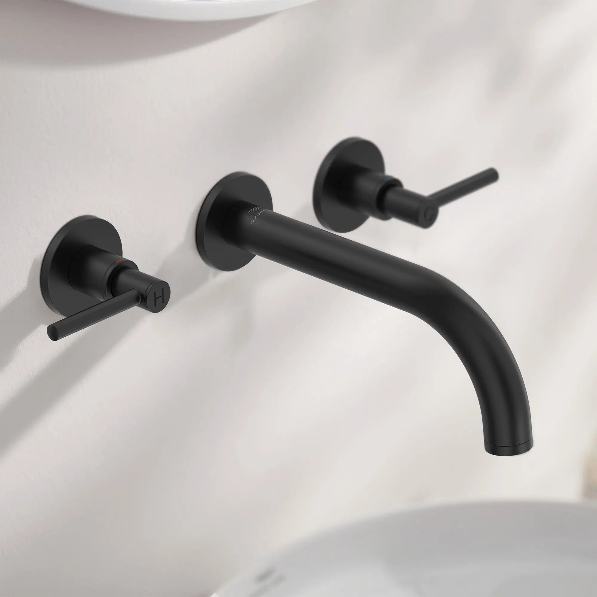 Atrio Lever Handles for Bathroom Sink Faucet (Pair) // MATTE BLACK // 244764_Atrio_EnvironmentCloseUp_206632430_142162430_0001_APRIL2024_0_CDNwebp.webp