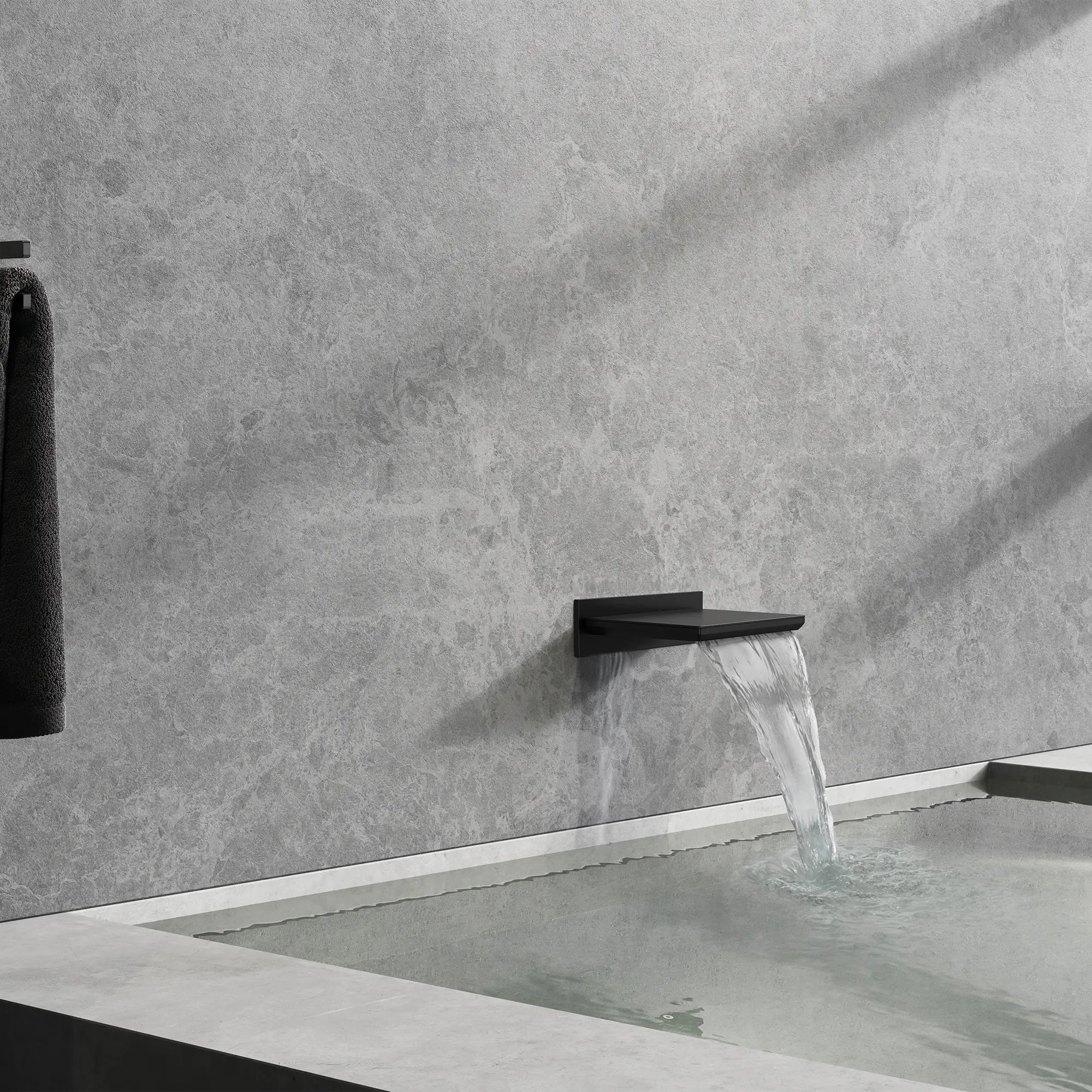 Allure Waterfall Tub Spout // MATTE BLACK // 244768_Allure_EnvironmentCloseUp_133912431_0001_APRIL2024_CDNwebp.webp