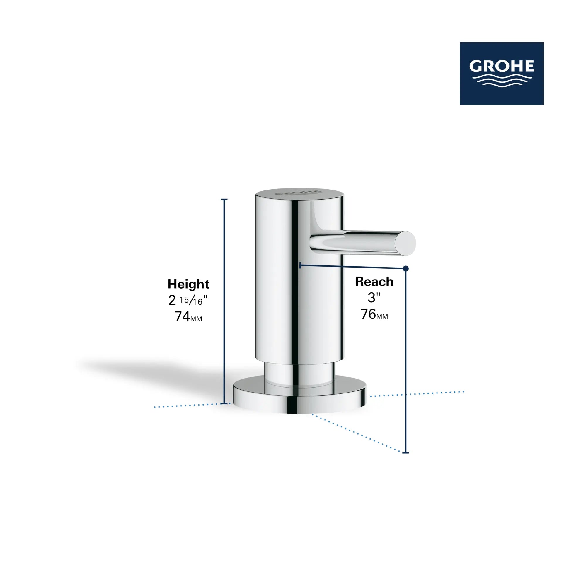 Cosmopolitan Soap Dispenser // GROHE STARLIGHT CHROME // 246524_Cosmopolitan_Infographic_40535_0001_JUN2024_0_CDNwebp.webp