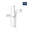 [26761002] Tempesta Round 110 24" Shower Rail Set, 3-Spray, 1.75 GPM (6.6 L/min) - GROHE StarLight Chrome