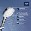 [26776002] Tempesta 110 Square 2-Spray Hand Shower, 1.5 GPM (5.7 L/min) - GROHE StarLight Chrome