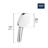 [26903002] Tempesta 110 Square 3-Spray Hand Shower, 1.75 GPM (6.6 L/min) - GROHE StarLight Chrome