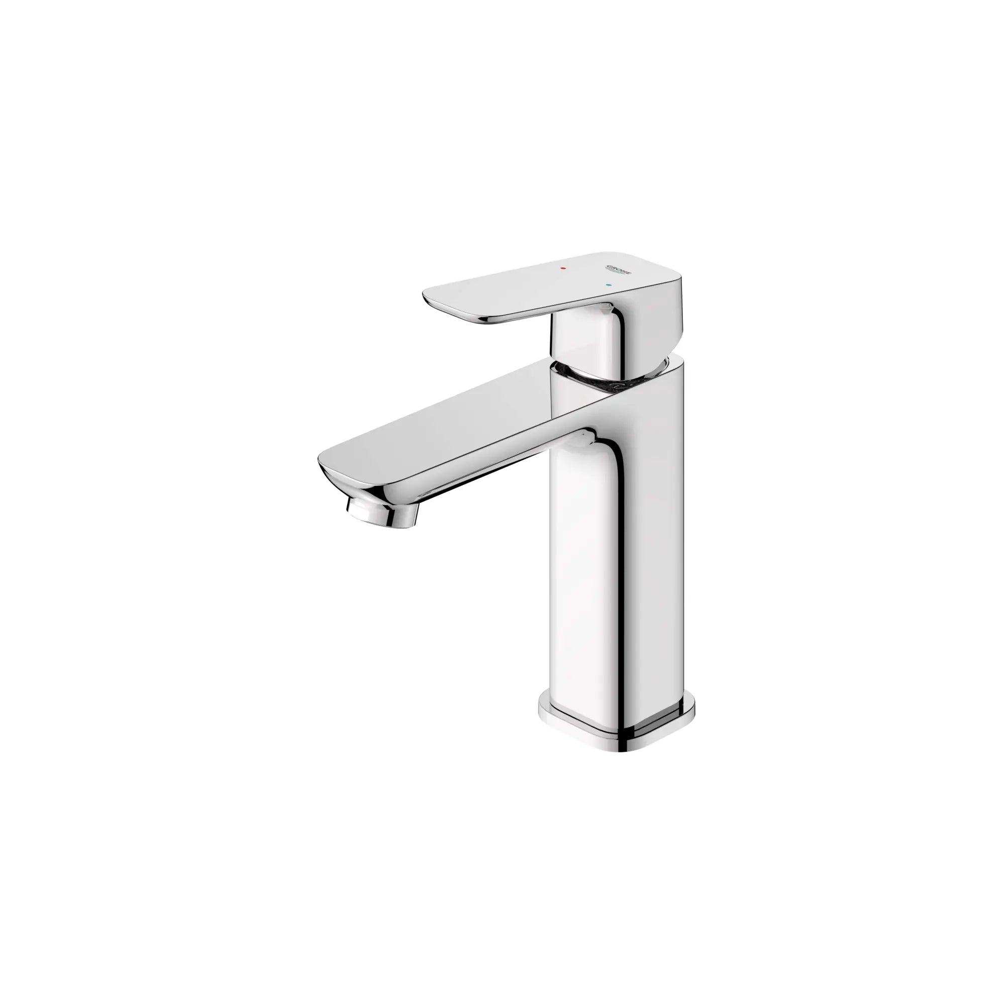 Cubeo Single Hole Single Handle M-Size Bathroom Faucet, 1.2 gpm (4.5L/min) // GROHE STARLIGHT CHROME // 249459_Cubeo_SiloLeft_101920000_0001_AUGUST2024_0_CDNwebp.webp