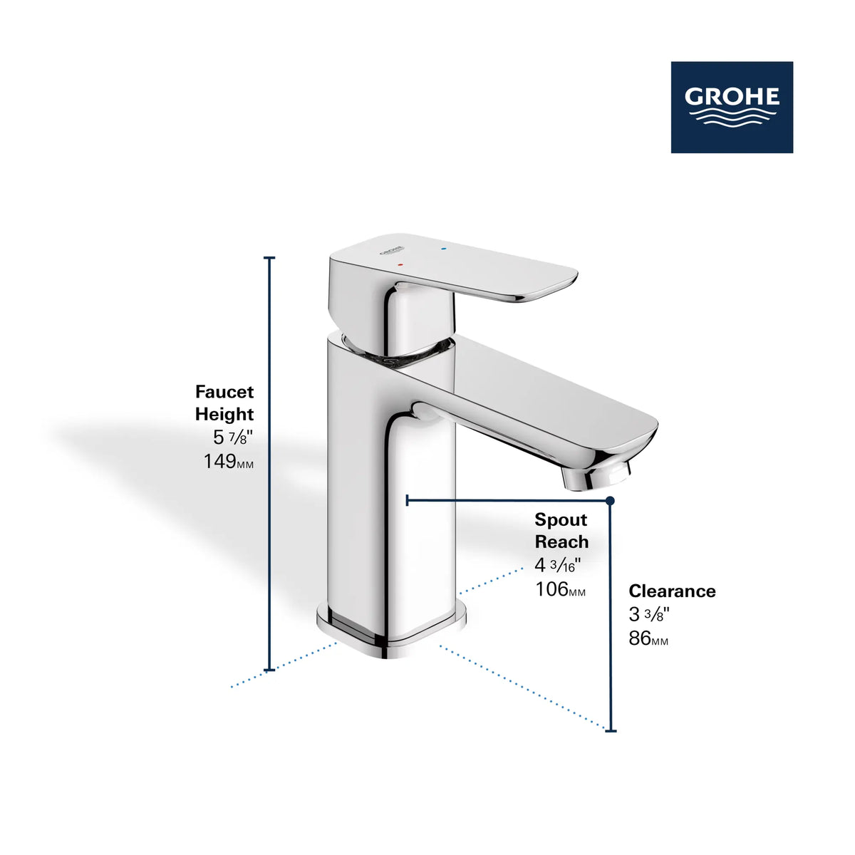 Cubeo Single Hole Single Handle S-Size Bathroom Faucet, Less Drain, 1.2 gpm (4.5L/min) // BRUSHED COOL SUNRISE // 251864_CUBEO_Infographic_101899_0001_DEC2024_0_CDNwebp_9285a381-f73b-4a70-bd57-d2dc77eb43e0.webp