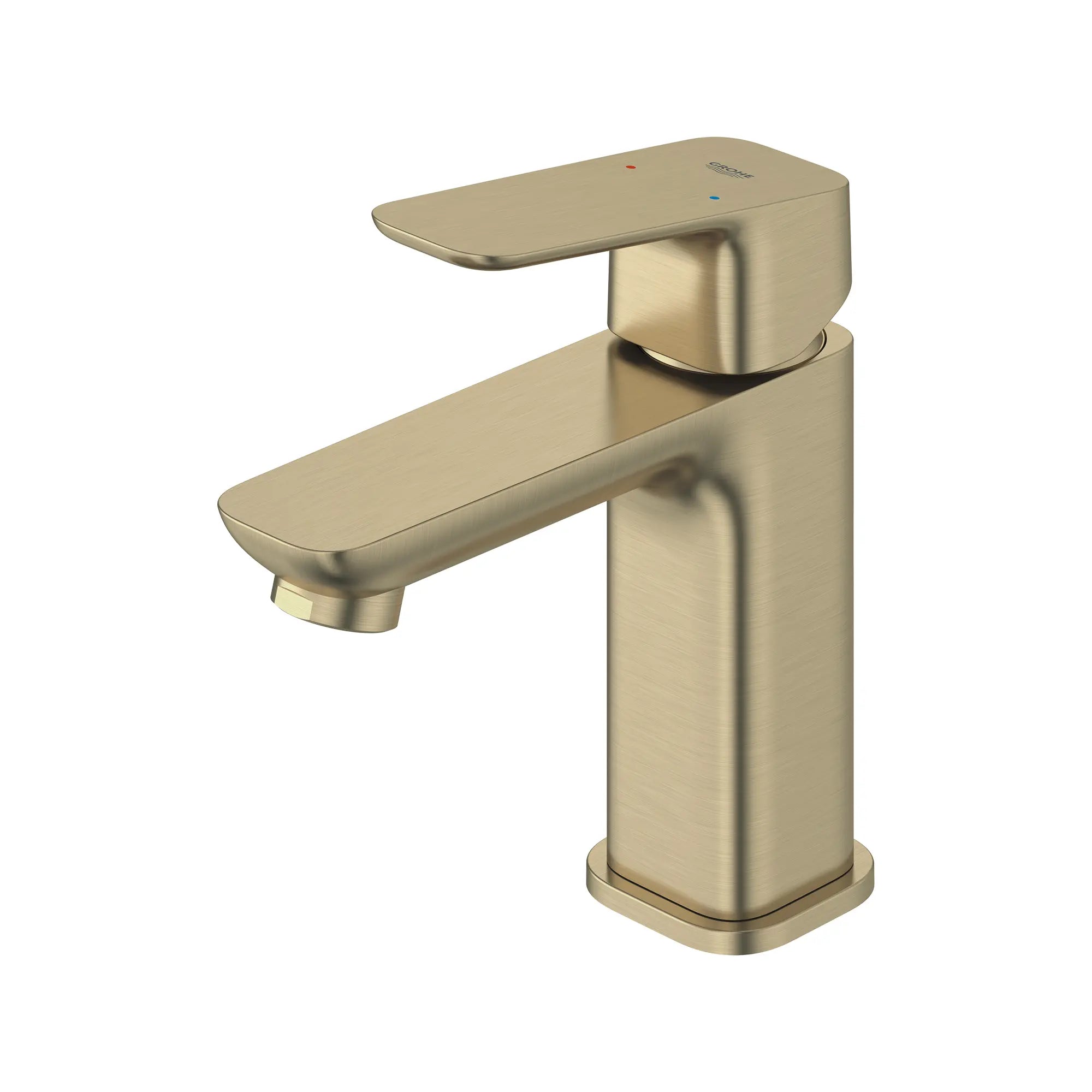 Cubeo Single Hole Single Handle S-Size Bathroom Faucet, Less Drain, 1.2 gpm (4.5L/min) // BRUSHED NICKEL INFINITYFINISH // 252826_Cubeo_SiloLeft_101899EN00_0001_AUGUST2024_0_CDNwebp_de9703c6-df3c-44f9-8639-fe9e153998b4.webp