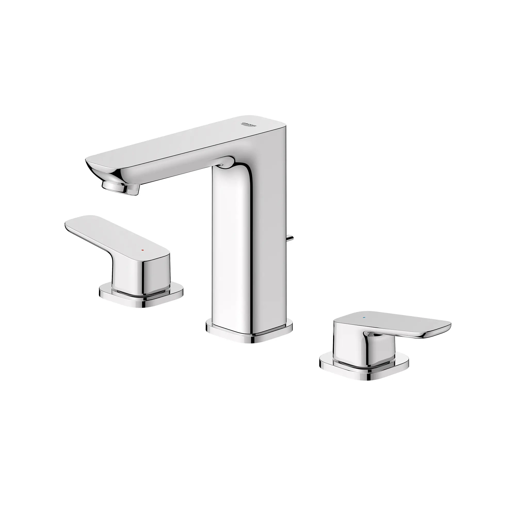 Cubeo 8" Widespread 2-Handle Bathroom Faucet, 1.2 gpm (4.5 L/min) // GROHE STARLIGHT CHROME // 260431_Cubeo_SiloLeft_1019220000_0001_AUGUST2024_0_CDNwebp.webp