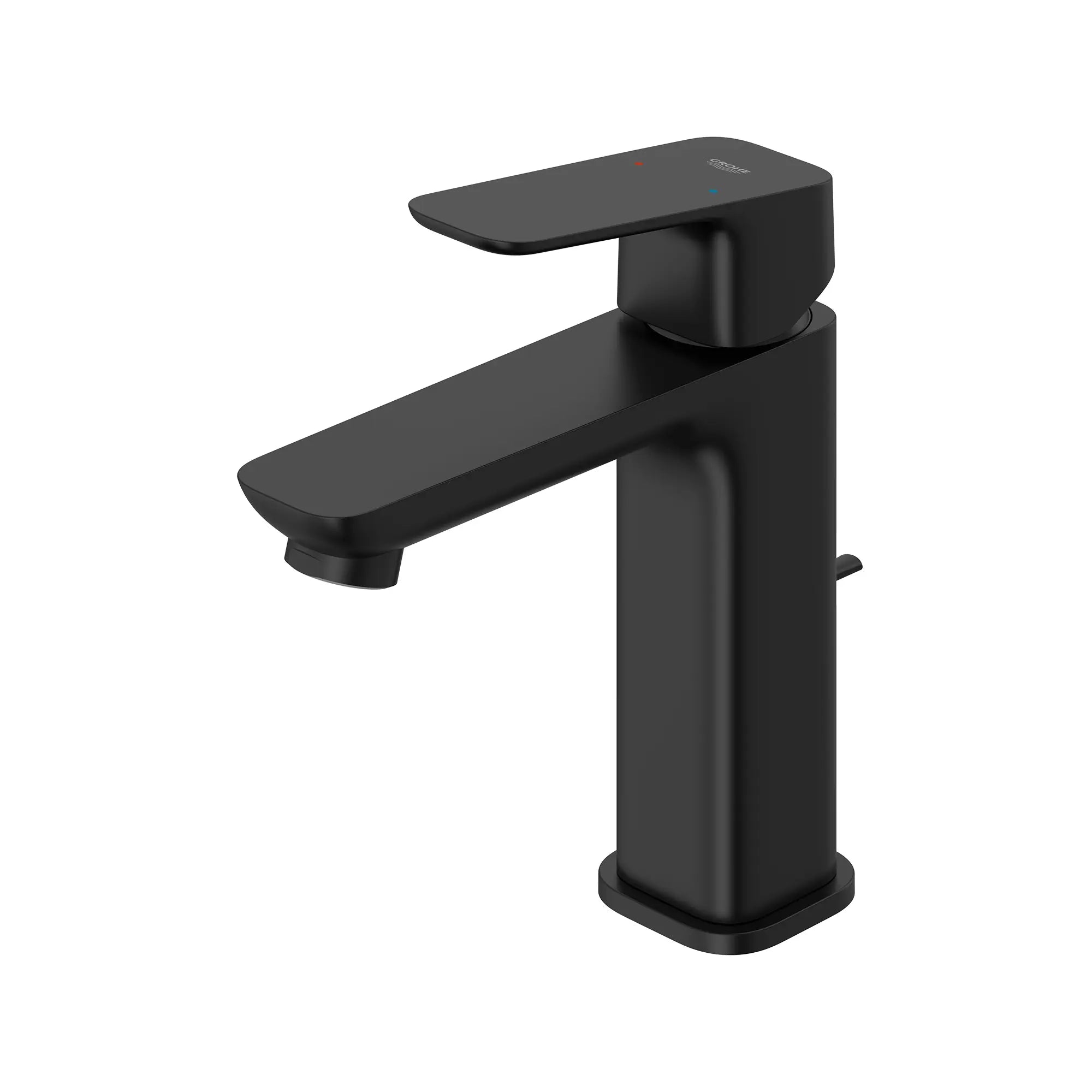 Cubeo Single Hole Single Handle M-Size Bathroom Faucet, 1.2 gpm (4.5L/min) // MATTE BLACK // 260434_Cubeo_SiloLeft_1019202430_0001_AUGUST2024_0_CDNwebp.webp