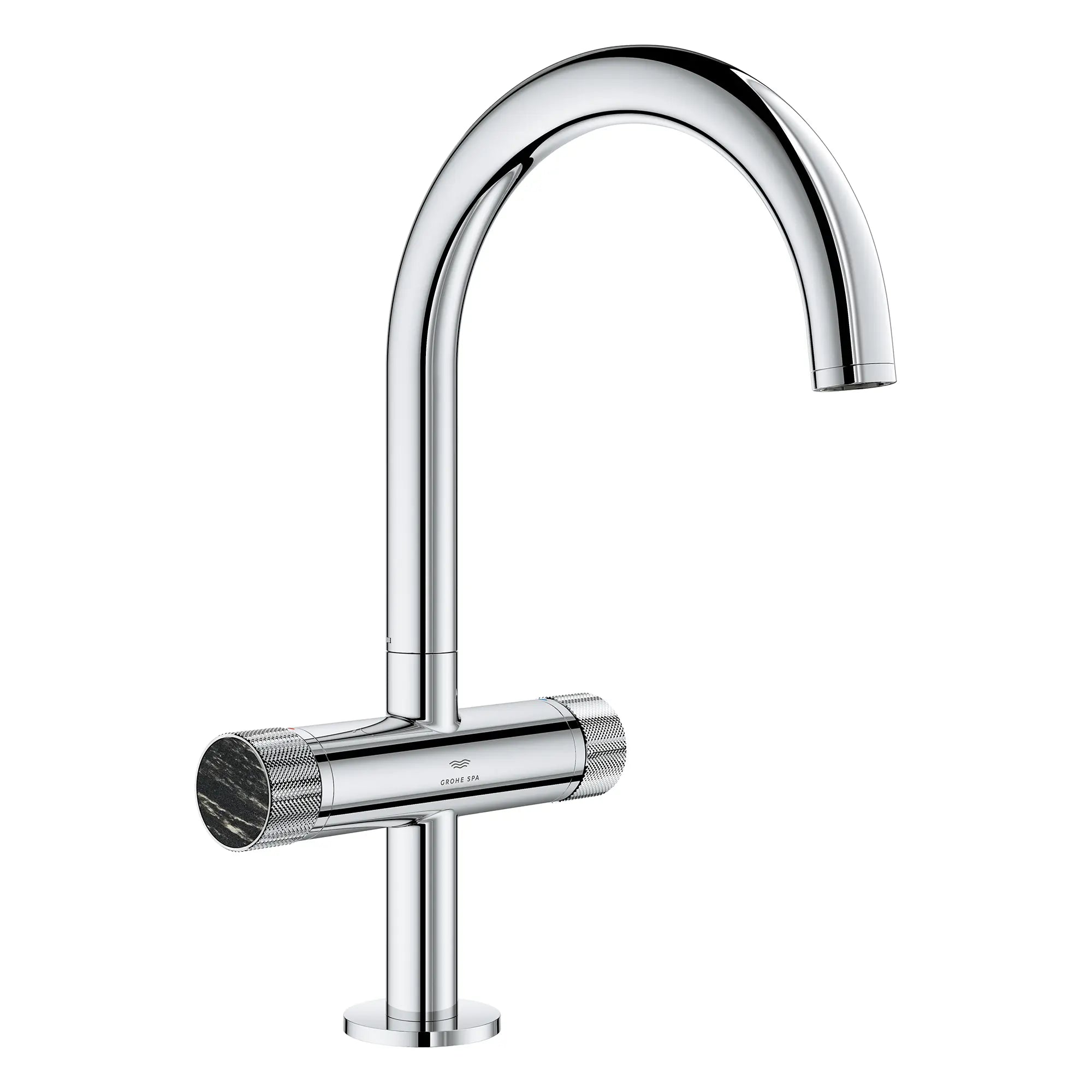 Atrio Private Collection Single Hole 8-Inch Widespread 2-Handle L-Size Bathroom Faucet with Knob Handles, 1.2 GPM (4.5 L/min) // GROHE STARLIGHT CHROME // 265859_Atrio_PC_SiloRight_1053370000_48457_0001_July2025_0_CDNwebp.webp