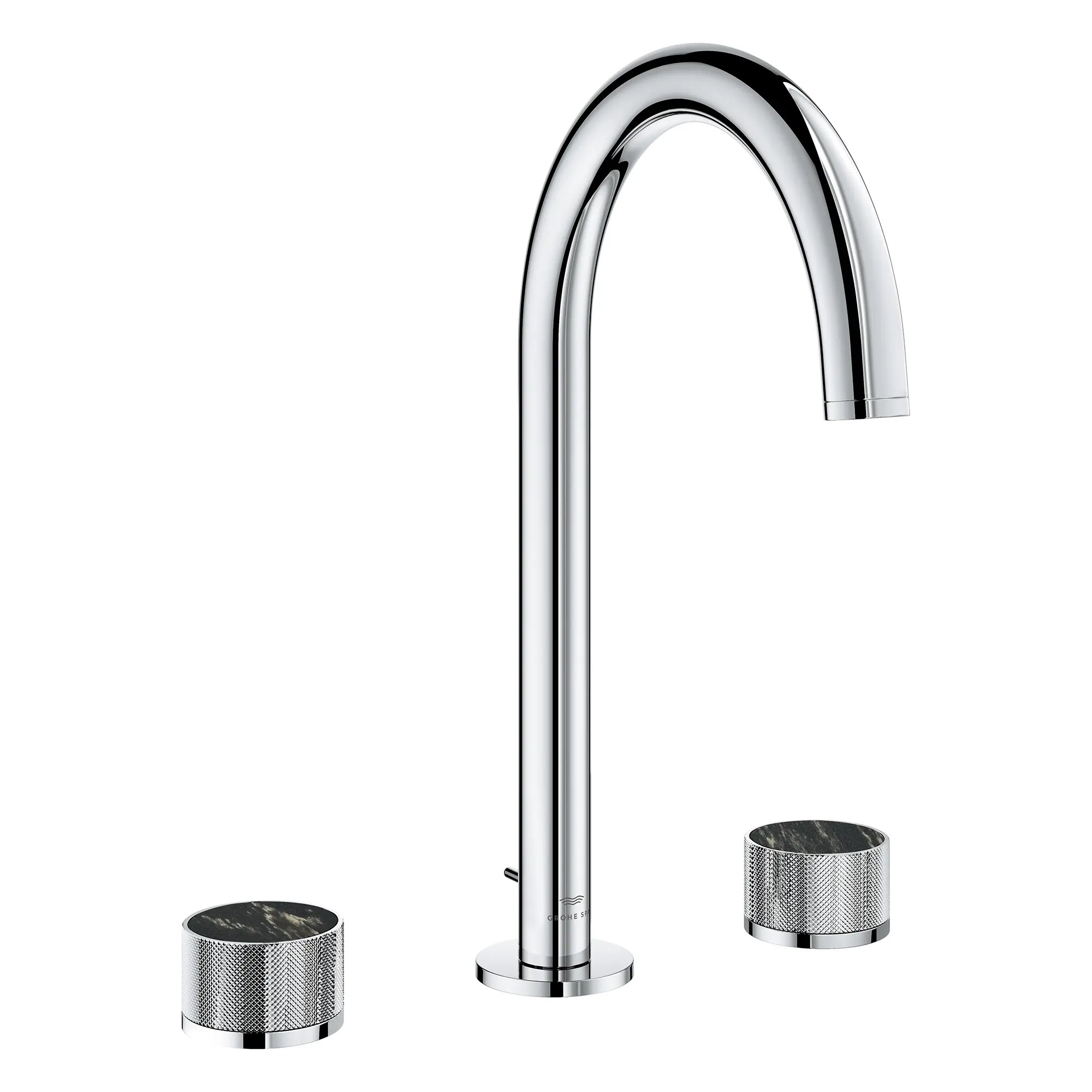 Atrio Private Collection 8-inch Widespread 2-Handle M-Size Bathroom Faucet with Knob Handles, 1.2 GPM (4.5 L/min) // GROHE STARLIGHT CHROME // 266100_Atrio_PC_SiloRight_105339000_464610001_July2025_0_CDNwebp_b1206bea-7e88-45c9-9ba2-ffb6b35884c8.webp