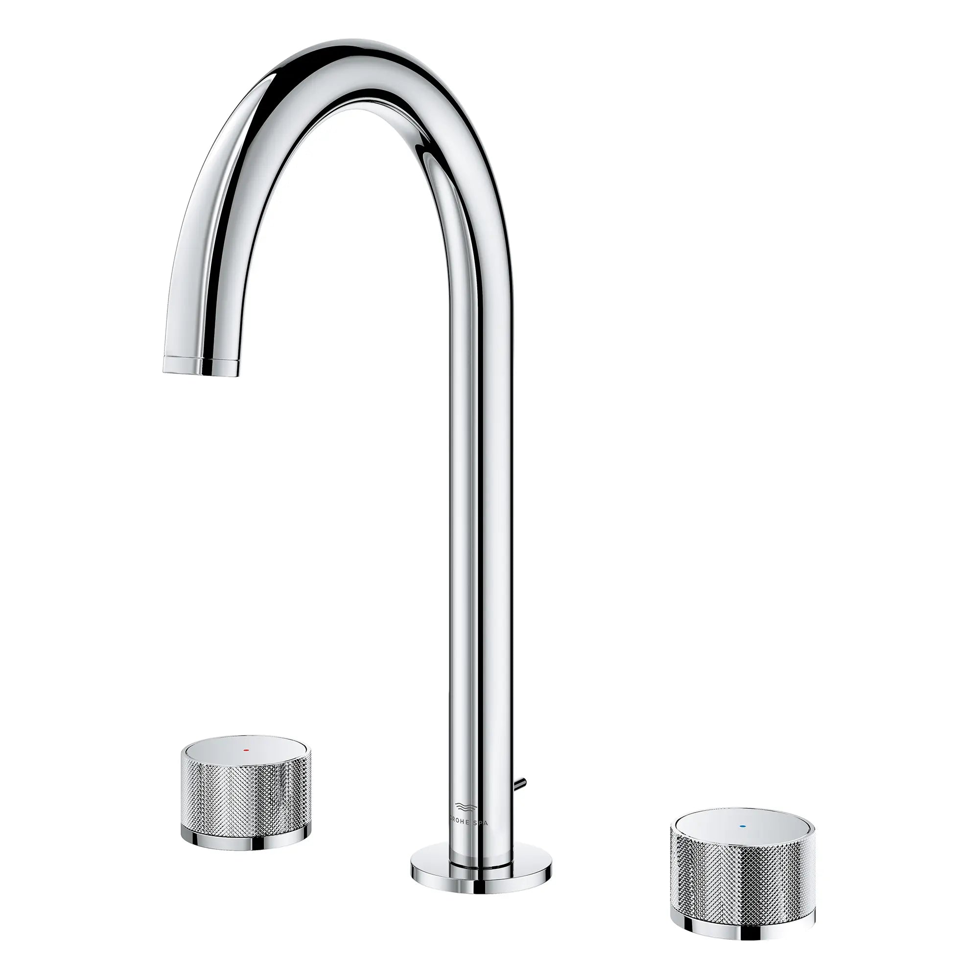 Atrio Private Collection 8-inch Widespread 2-Handle M-Size Bathroom Faucet with Knob Handles, 1.2 GPM (4.5 L/min) // GROHE STARLIGHT CHROME // 266103_Atrio_PC_SiloLeft_105339000_0001_July2025_0_CDNwebp.webp