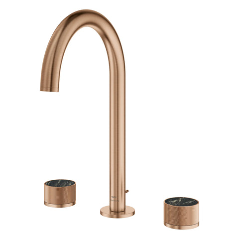Atrio Private Collection 8-inch Widespread 2-Handle M-Size Bathroom Faucet with Knob Handles, 1.2 GPM (4.5 L/min) - Brushed Warm Sunset