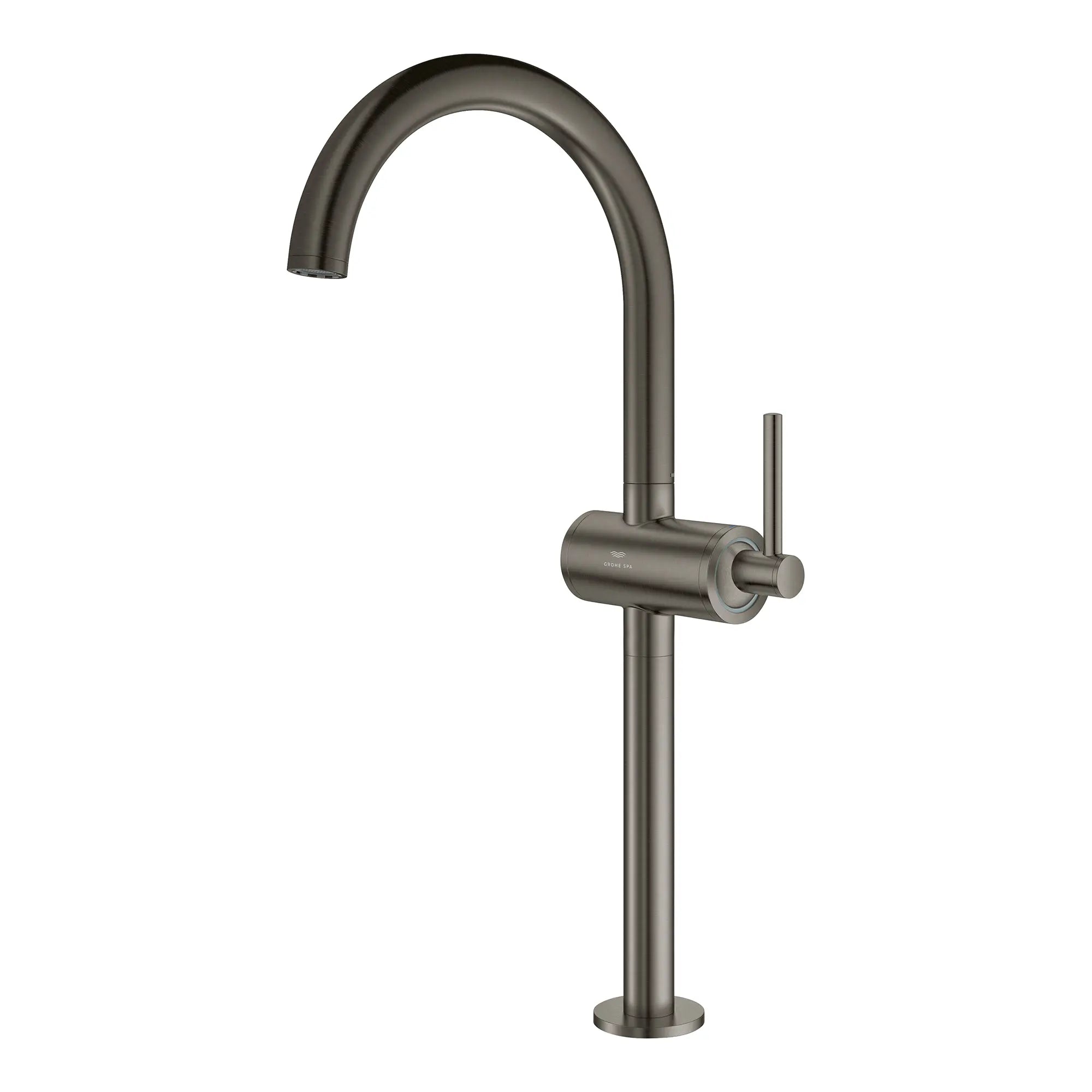 Atrio Single Hole Single-Handle Vessel Sink Faucet, 1.2 GPM (4.5 L/min) // BRUSHED HARD GRAPHITE // 266166_Atrio_PC_SiloLeft_24352AL00_0001_July2025_0_CDNwebp.webp