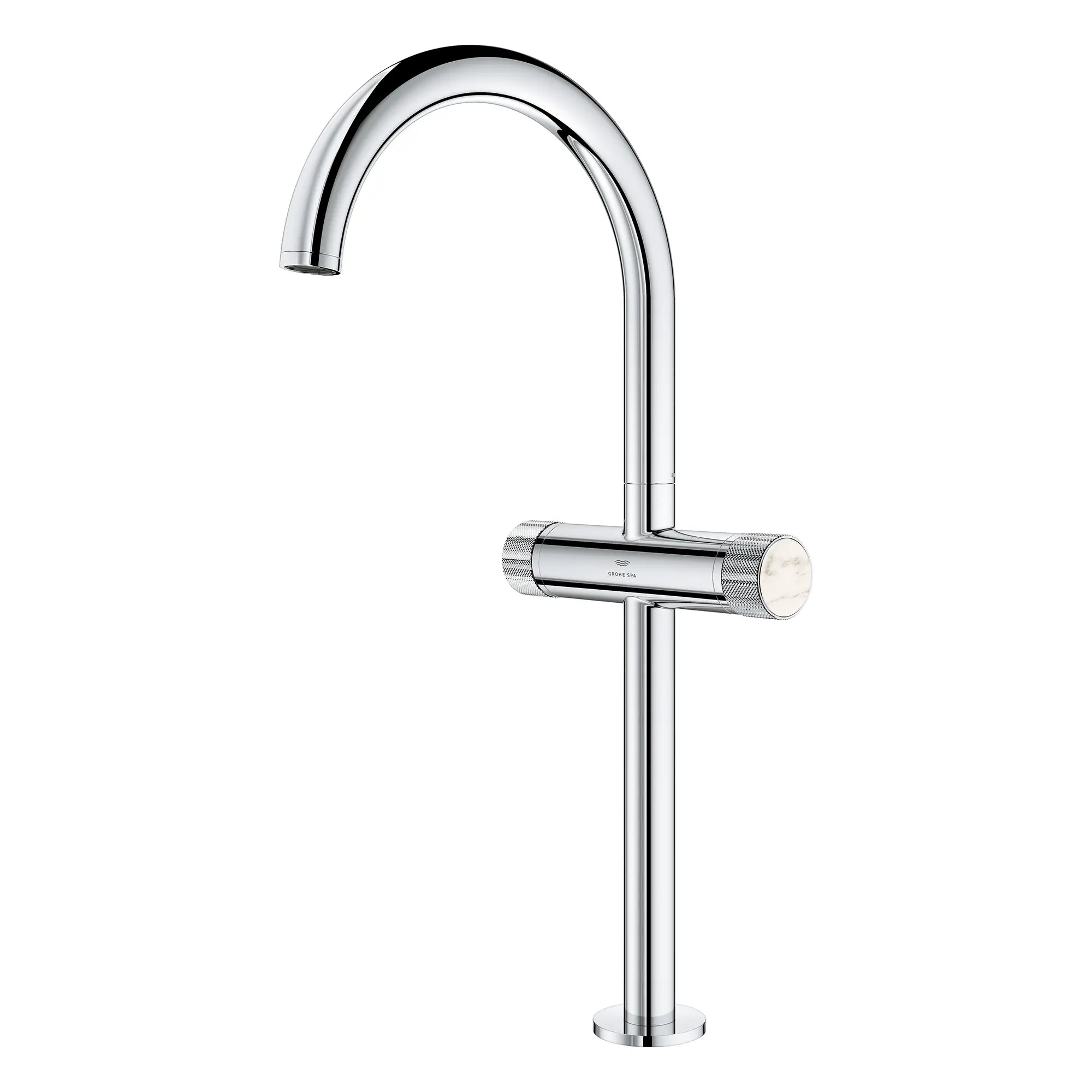 Atrio Private Collection Single Hole Two-Handle Vessel Sink Faucet with Knob Handles, 1.2 GPM (4.5 L/min) // GROHE STARLIGHT CHROME // 266183_Atrio_PC_SiloLeft_1053420000_48456_0001_July2025_0_CDNwebp.webp