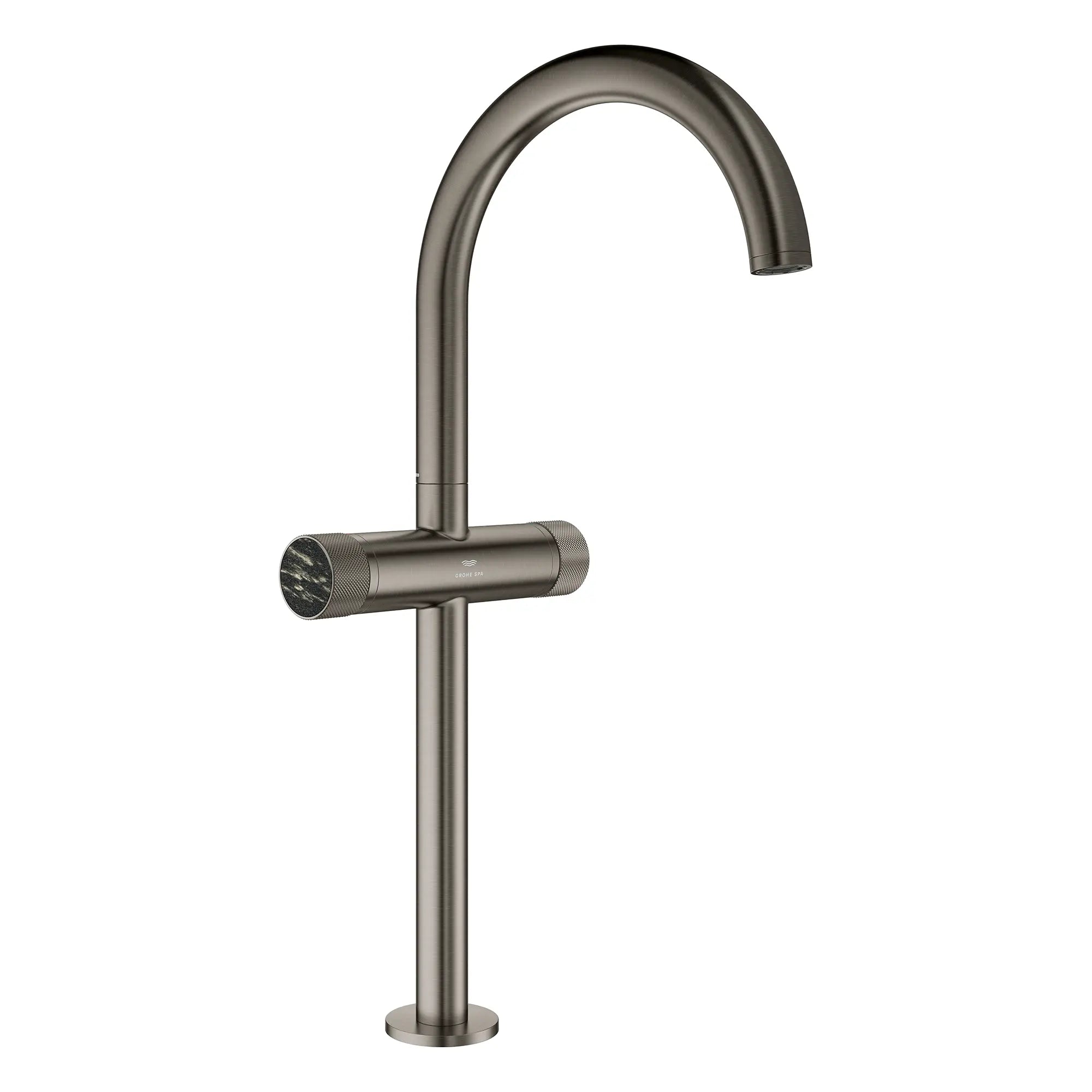 Atrio Private Collection Single Hole Two-Handle Vessel Sink Faucet with Knob Handles, 1.2 GPM (4.5 L/min) // BRUSHED HARD GRAPHITE // 266207_Atrio_PC_SiloRight_105342AL00_48457_0001_July2025_0_CDNwebp.webp