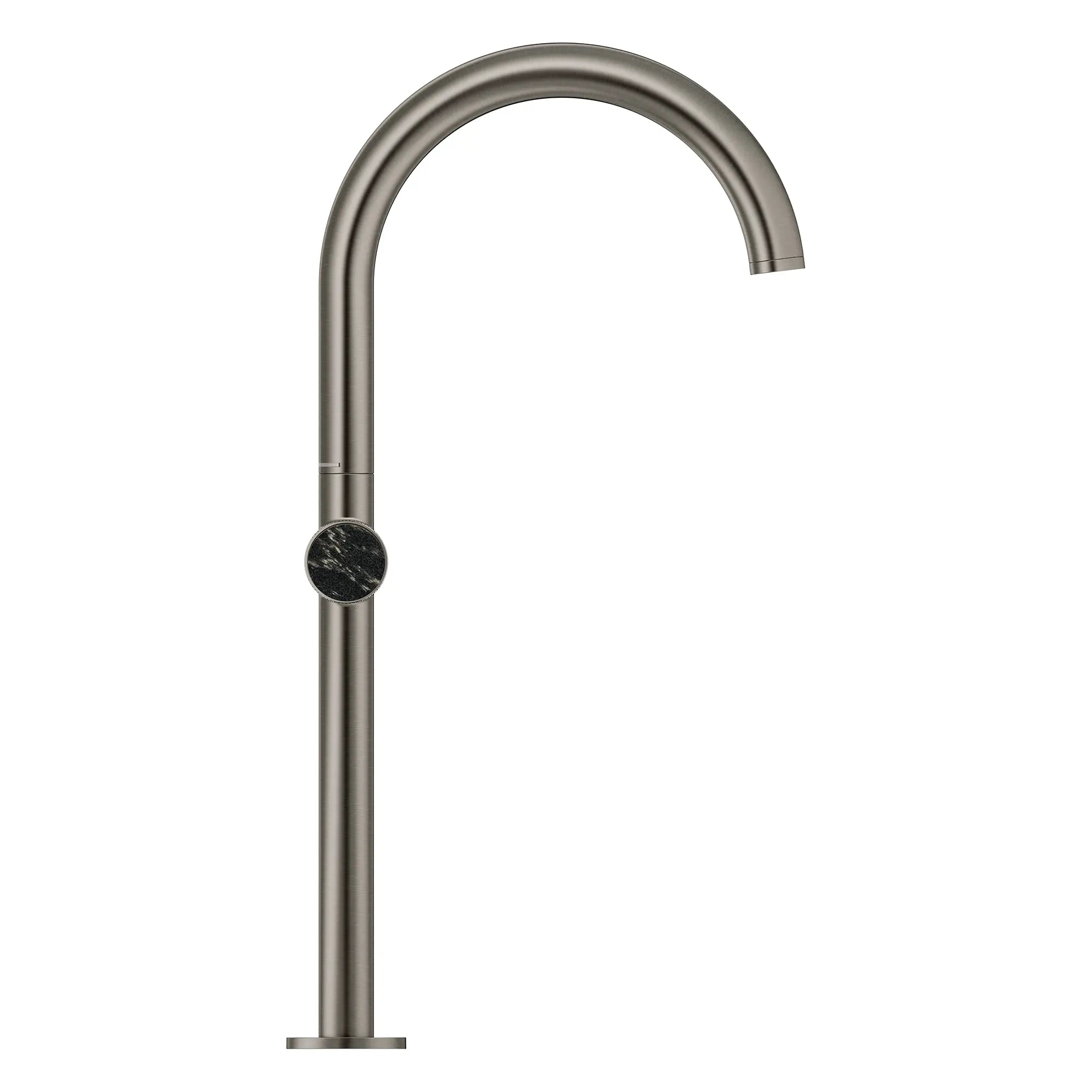 Atrio Private Collection Single Hole Two-Handle Vessel Sink Faucet with Knob Handles, 1.2 GPM (4.5 L/min) // BRUSHED HARD GRAPHITE // 266208_Atrio_PC_SiloSide_105342AL00_48457_0001_July2025_0_CDNwebp.webp