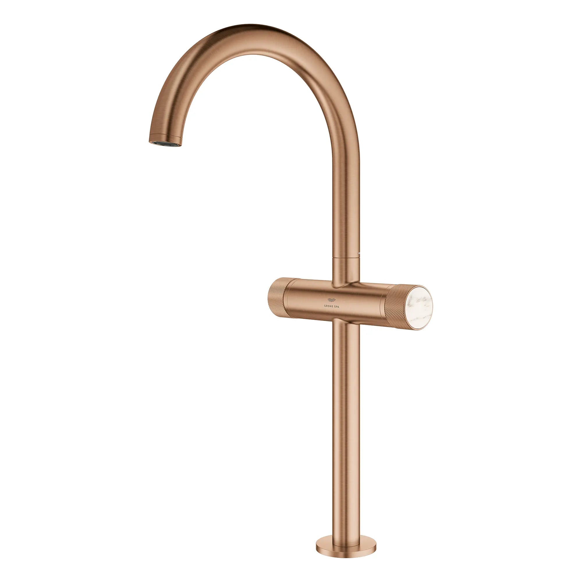 Atrio Private Collection Single Hole Two-Handle Vessel Sink Faucet with Knob Handles, 1.2 GPM (4.5 L/min) // BRUSHED WARM SUNSET // 266226_Atrio_PC_SiloLeft_105342DL00_48456_0001_July2025_0_CDNwebp.webp