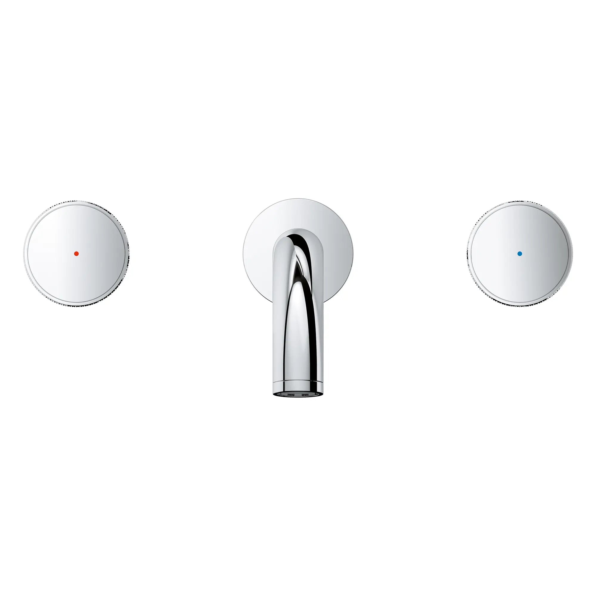 Atrio Private Collection 2-Handle Wall Mount Faucet, Knob Handles, 1.2 GPM (4.5L.min) // GROHE STARLIGHT CHROME // 266259_Atrio_PC_SiloFront_1053640000_0001_July2025_0_CDNwebp.webp