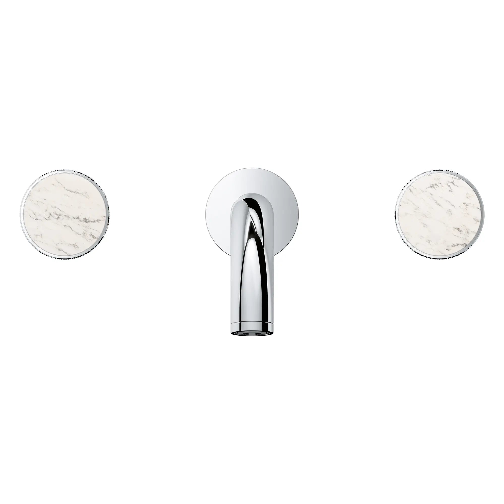 Atrio Private Collection 2-Handle Wall Mount Faucet, Knob Handles, 1.2 GPM (4.5L.min) // GROHE STARLIGHT CHROME // 266264_Atrio_PC_SiloFront_1053640000_48460_0001_July2025_0_CDNwebp.webp