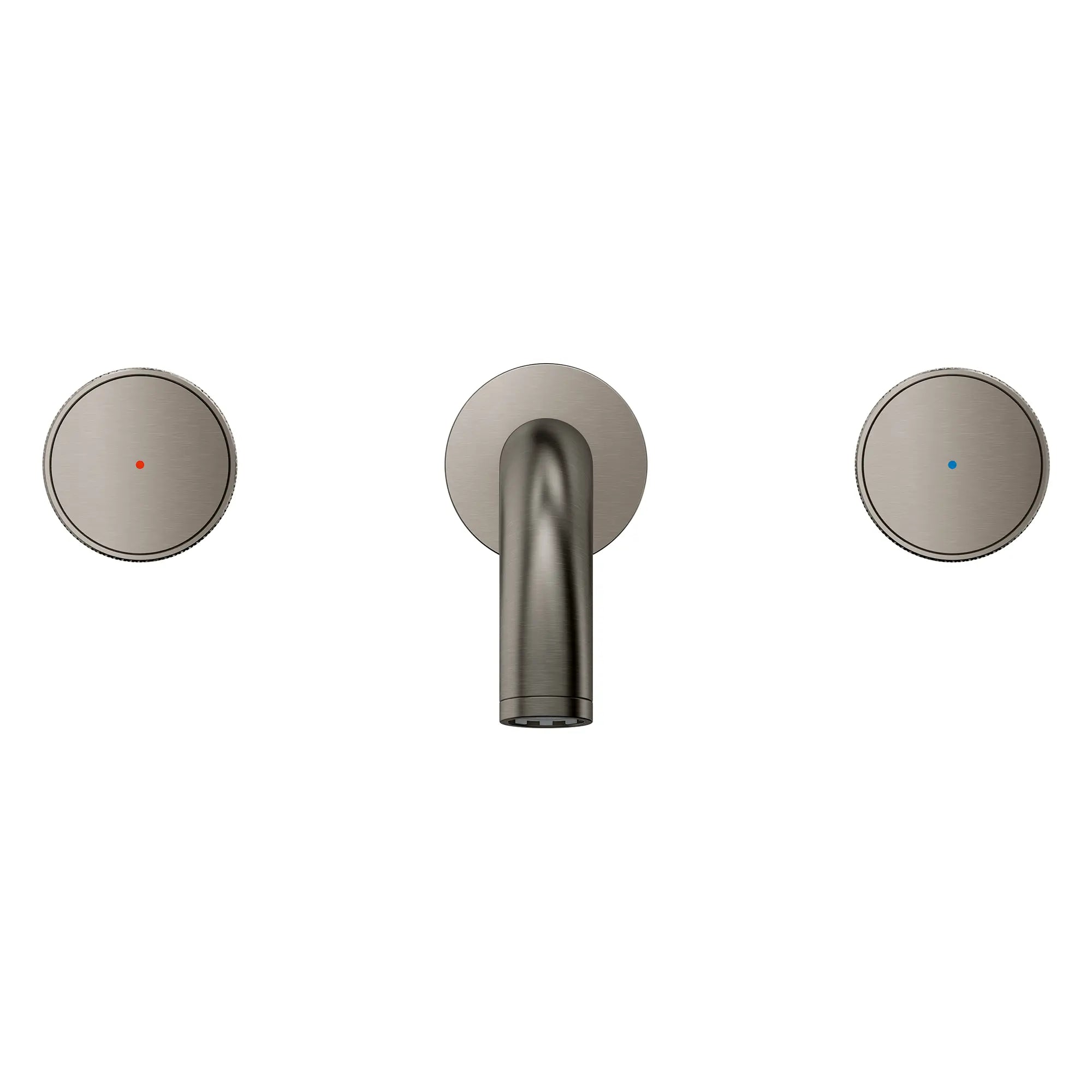 Atrio Private Collection 2-Handle Wall Mount Faucet, Knob Handles, 1.2 GPM (4.5L.min) // BRUSHED HARD GRAPHITE // 266273_Atrio_PC_SiloFront_105364AL00_0001_July2025_0_CDNwebp.webp