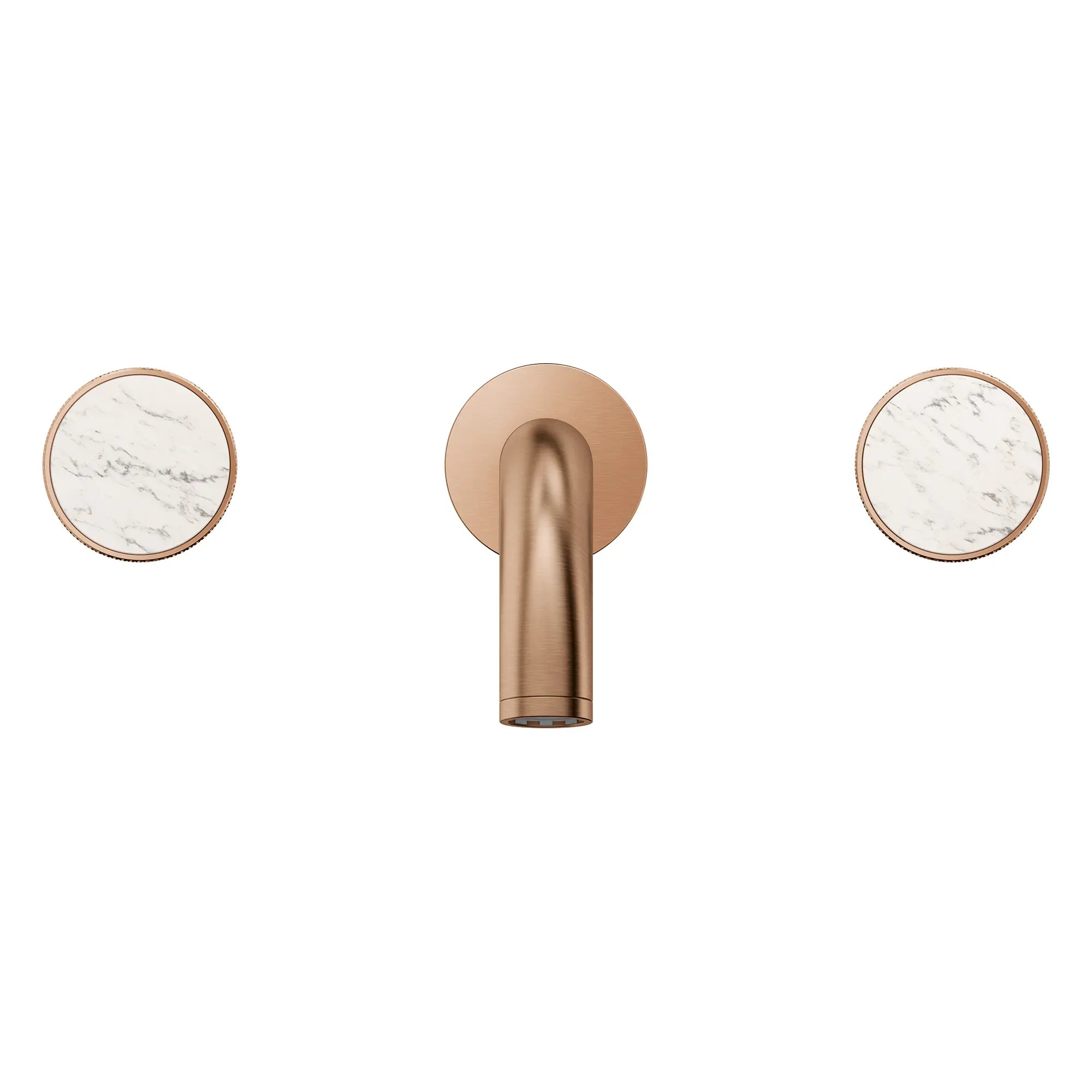 Atrio Private Collection 2-Handle Wall Mount Faucet, Knob Handles, 1.2 GPM (4.5L.min) // BRUSHED WARM SUNSET // 266291_Atrio_PC_SiloFront_105364DL00_48460_0001_July2025_1_CDNwebp.webp
