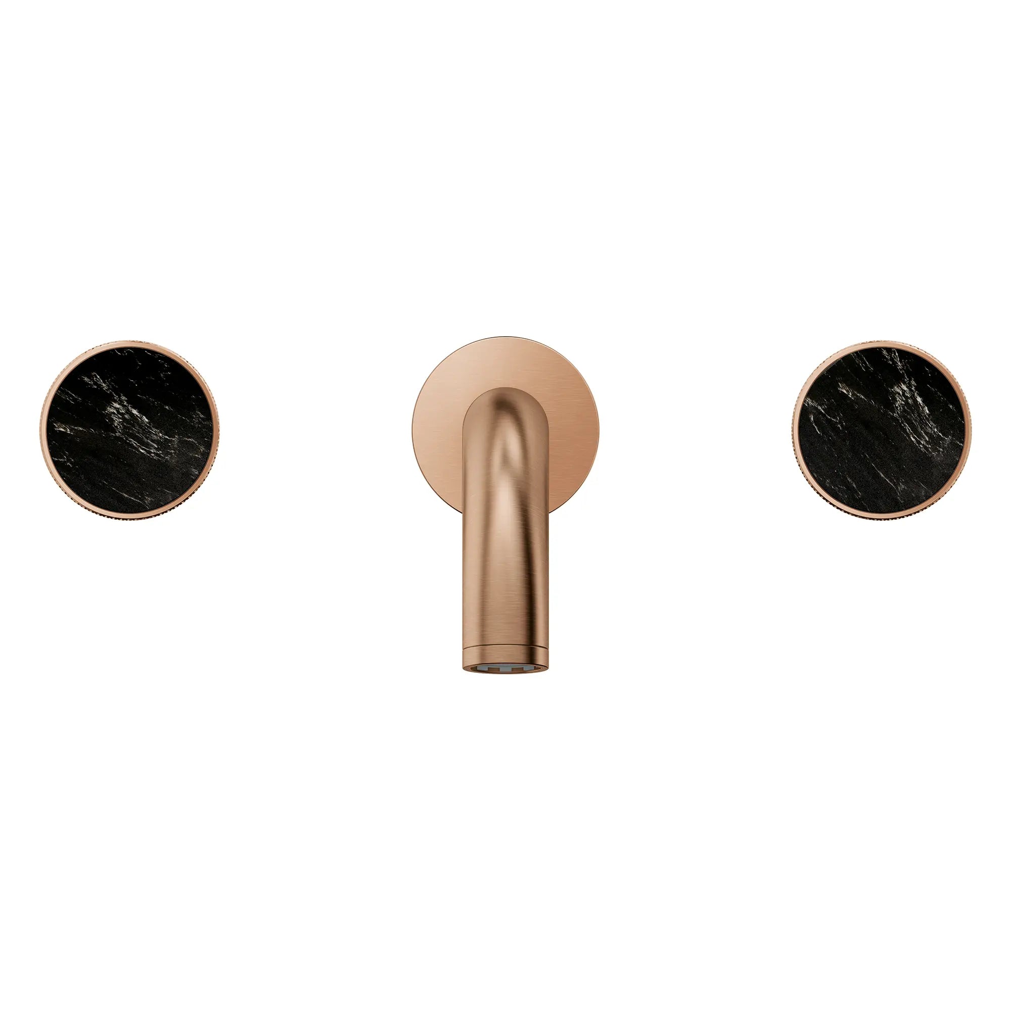 Atrio Private Collection 2-Handle Wall Mount Faucet, Knob Handles, 1.2 GPM (4.5L.min) // BRUSHED WARM SUNSET // 266305_Atrio_PC_SiloFront_105364DL00_46461_0001_July2025_1_CDNwebp_5c0b0d74-9e01-44ae-87a8-c66cae8d5f53.webp