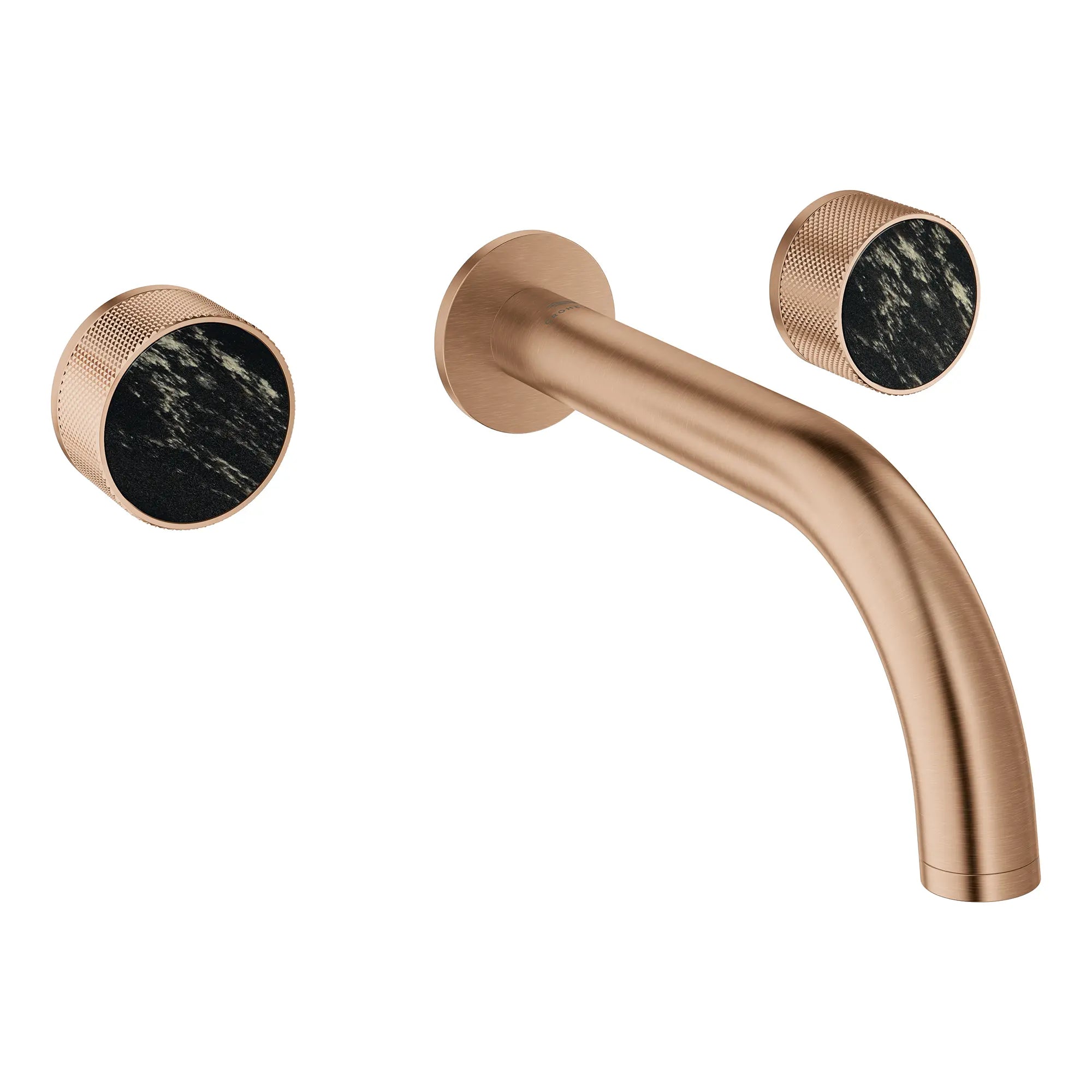 Atrio Private Collection 2-Handle Wall Mount Faucet, Knob Handles, 1.2 GPM (4.5L.min) // BRUSHED WARM SUNSET // 266306_Atrio_PC_SiloRight_105364DL00_46461_0001_July2025_1_CDNwebp_1f84b3ae-565f-4199-9cf1-a645c3719e58.webp