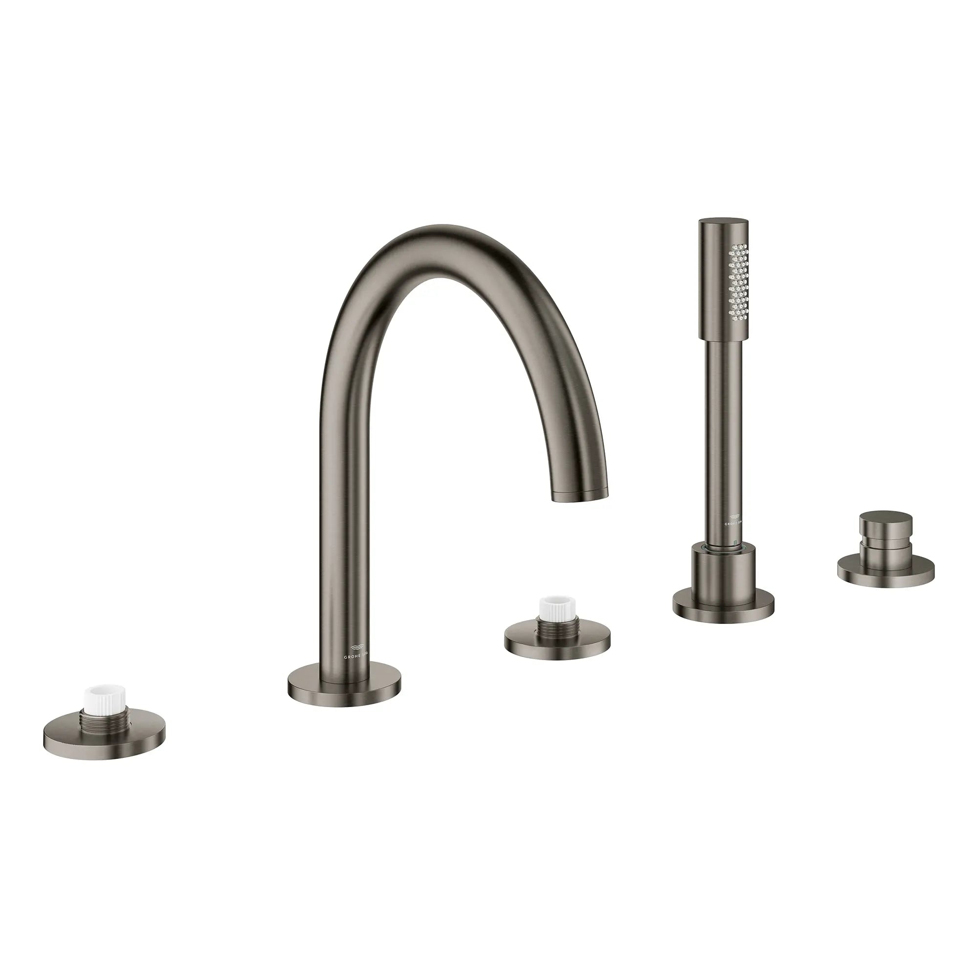 Atrio 5-Hole 2-Handle Deck Mount Roman Tub Faucet without Handles with 1.75 GPM Hand Shower // BRUSHED HARD GRAPHITE // 266625_Atrio_PC_SiloRight_25274AL00_0001_July2025_0_CDNwebp.webp