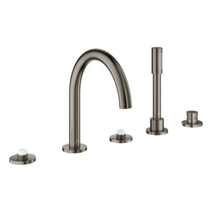 [25274AL0] Atrio 5-Hole 2-Handle Deck Mount Roman Tub Faucet without Handles with 1.75 GPM Hand Shower - GROHE StarLight Chrome