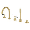 [25274GN0] Atrio 5-Hole 2-Handle Deck Mount Roman Tub Faucet without Handles with 1.75 GPM Hand Shower - GROHE StarLight Chrome