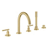 [25274GN0] Atrio 5-Hole 2-Handle Deck Mount Roman Tub Faucet without Handles with 1.75 GPM Hand Shower - GROHE StarLight Chrome