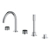 [1053500000] Atrio Private Collection 5-Hole 2-Handle Deckmount Tub Filler with Knob Handles with 1.75 GPM Hand Shower - Hard Graphite