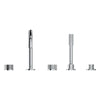 [1053500000] Atrio Private Collection 5-Hole 2-Handle Deckmount Tub Filler with Knob Handles with 1.75 GPM Hand Shower - Hard Graphite