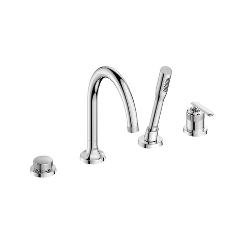 Listra 4-Hole Single-Handle Deck Mount Roman Tub Faucet with 1.75 gpm (6.6L/min) Hand Shower - GROHE StarLight Chrome