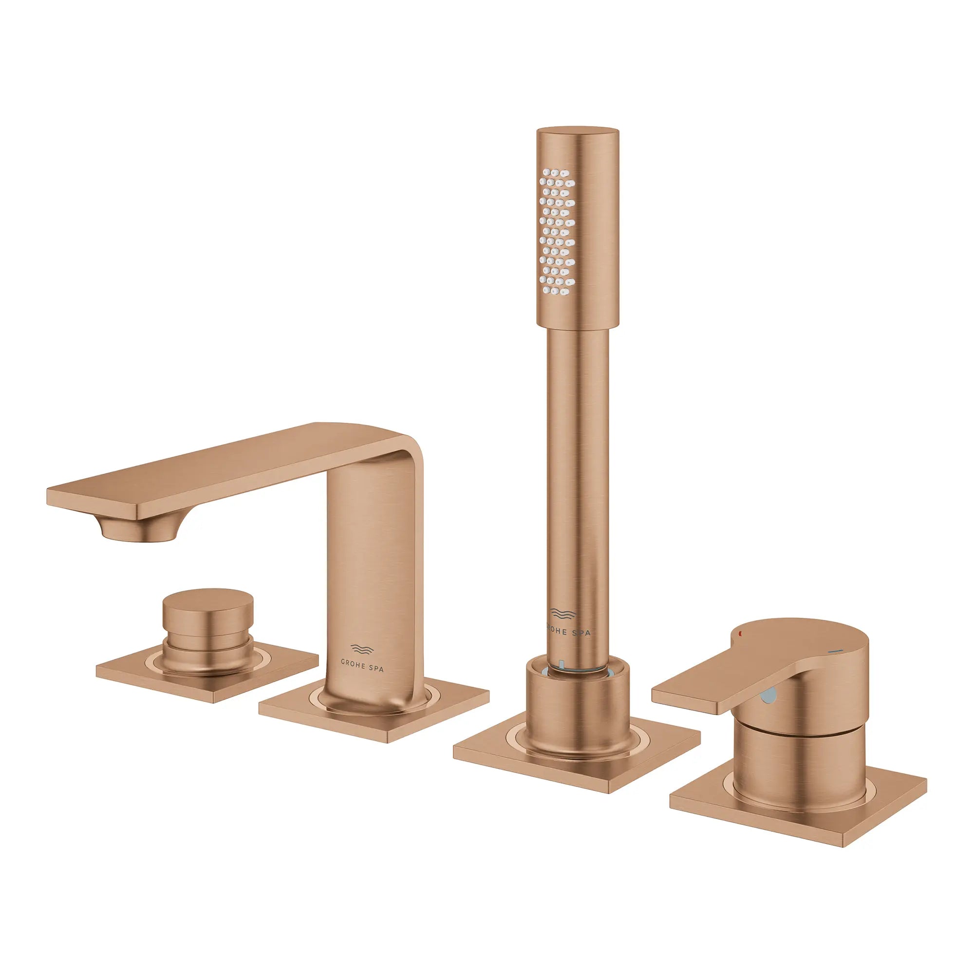 Allure 4-Hole Single-Handle Deck Mount Roman Tub Faucet with 1.75 GPM (6.6 L/min) Hand Shower // BRUSHED WARM SUNSET // 269133_Allure_SiloLeft_19316DL1_0001_August2025_0_CDNwebp.webp