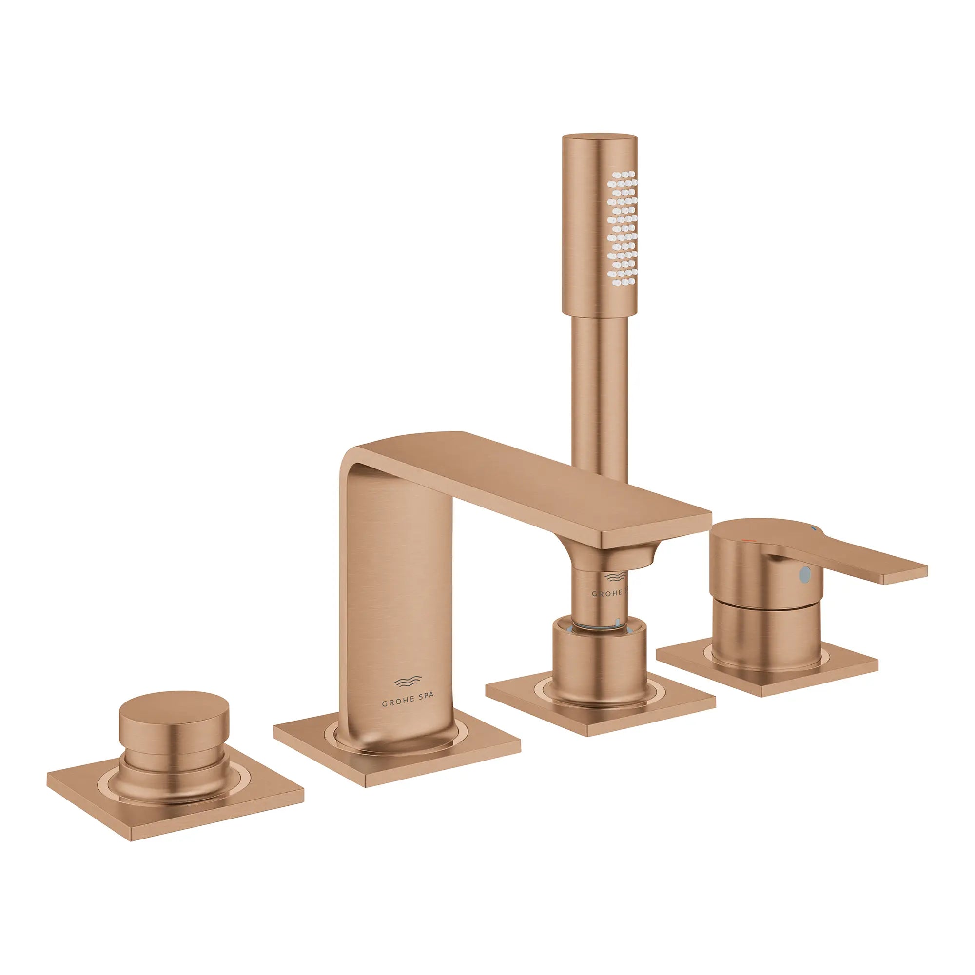 Allure 4-Hole Single-Handle Deck Mount Roman Tub Faucet with 1.75 GPM (6.6 L/min) Hand Shower // BRUSHED WARM SUNSET // 269141_Allure_SiloRight_19316DL1_0001_August2025_0_CDNwebp.webp