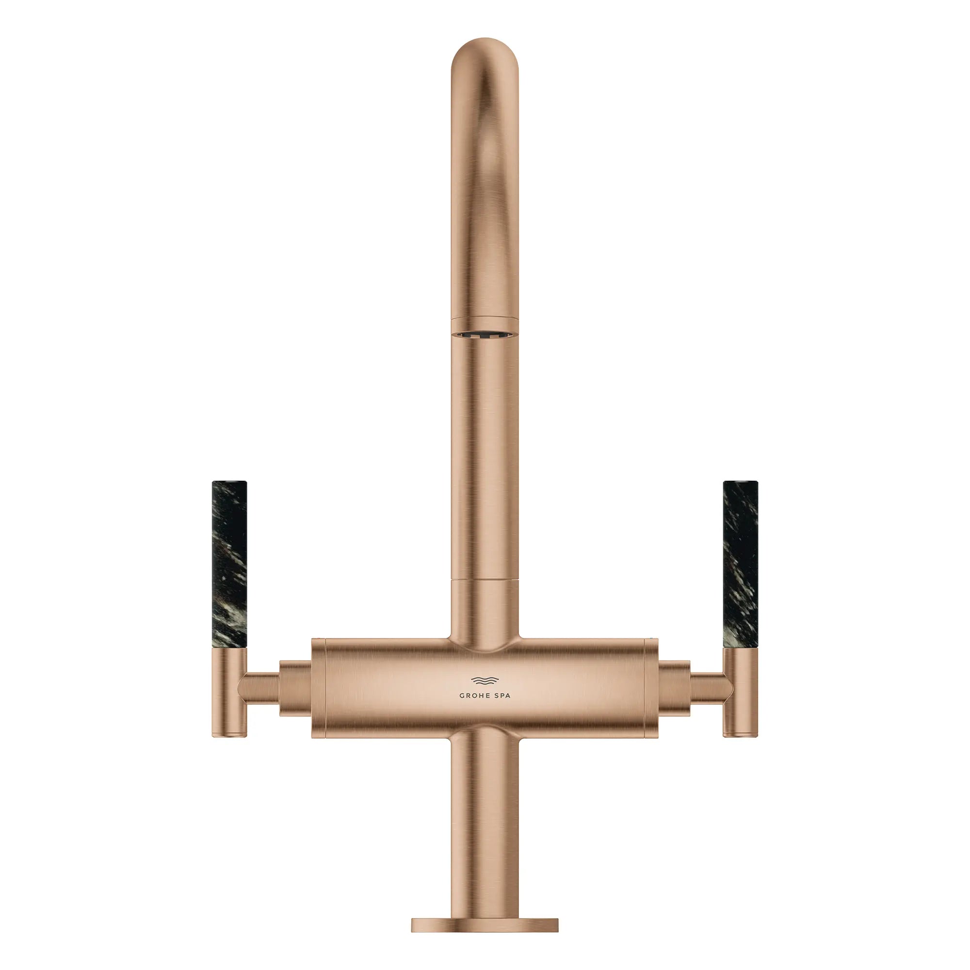 Atrio Single Hole Two-Handle L-Size Bathroom Faucet without Handles, 1.2 GPM (4.5 L/min) // BRUSHED WARM SUNSET // 269202_Atrio_PC_SiloFront_21146DL00_48459DL0_August2025_0_CDNwebp.webp