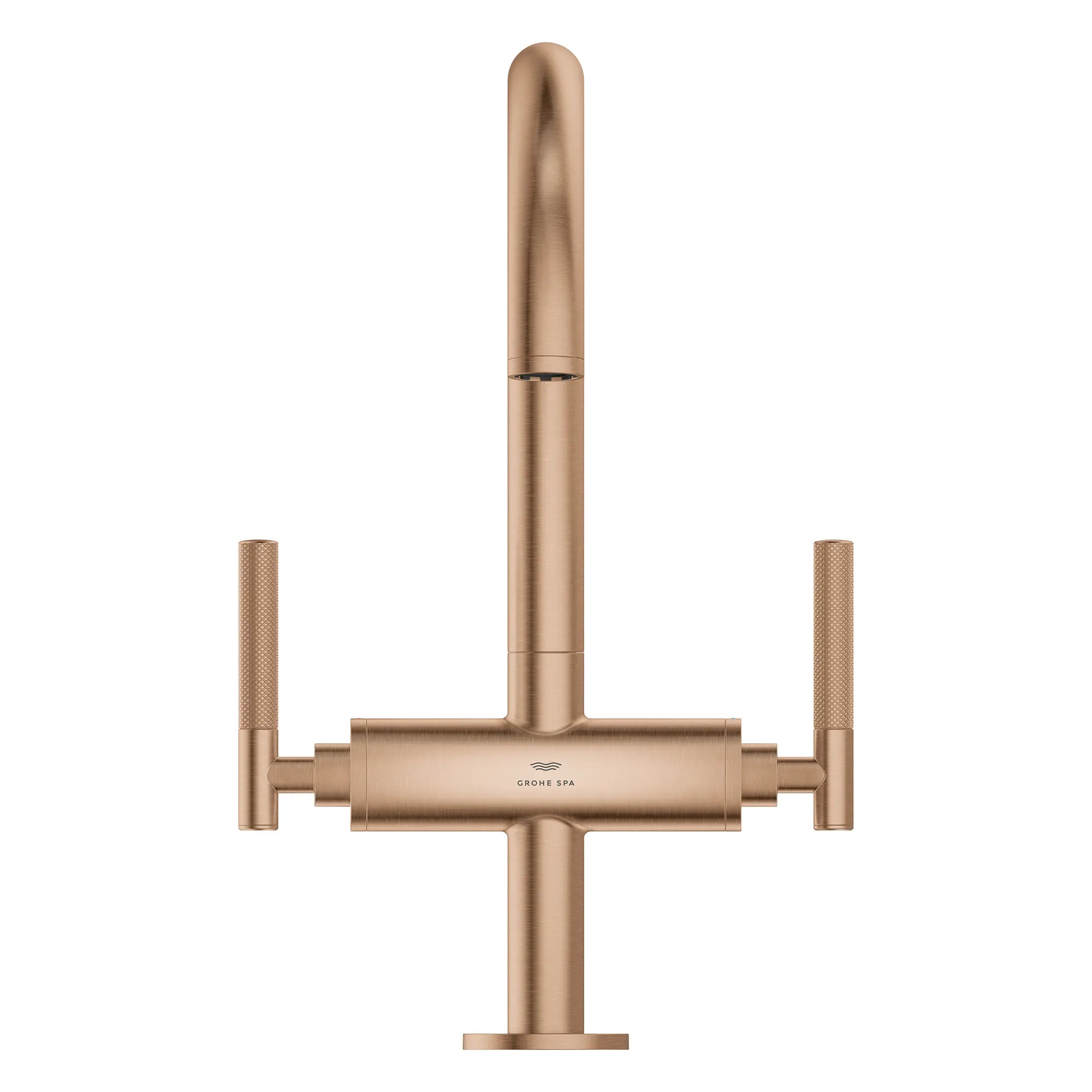 Atrio Single Hole Two-Handle L-Size Bathroom Faucet without Handles, 1.2 GPM (4.5 L/min) // BRUSHED WARM SUNSET // 269210_Atrio_PC_SiloFront_21146DL00_48646DL0_August2025_0_CDNwebp.webp