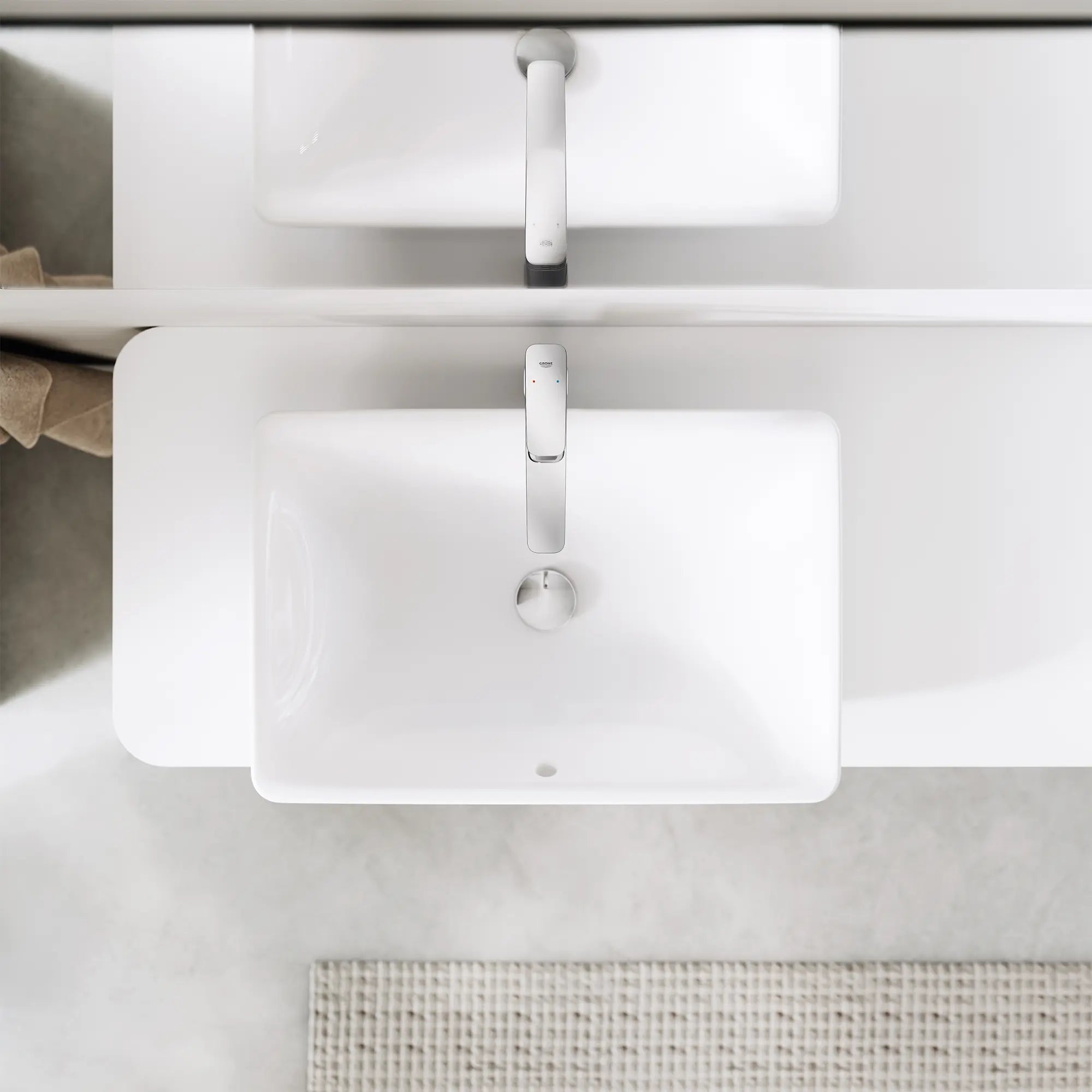 Cubeo Single Hole Single Handle M-Size Bathroom Faucet, 1.2 gpm (4.5L/min) // GROHE STARLIGHT CHROME // 270998_Cubeo_EnvironmentCloseUp_101920000_0003_MAY2025_0_CDNwebp.webp