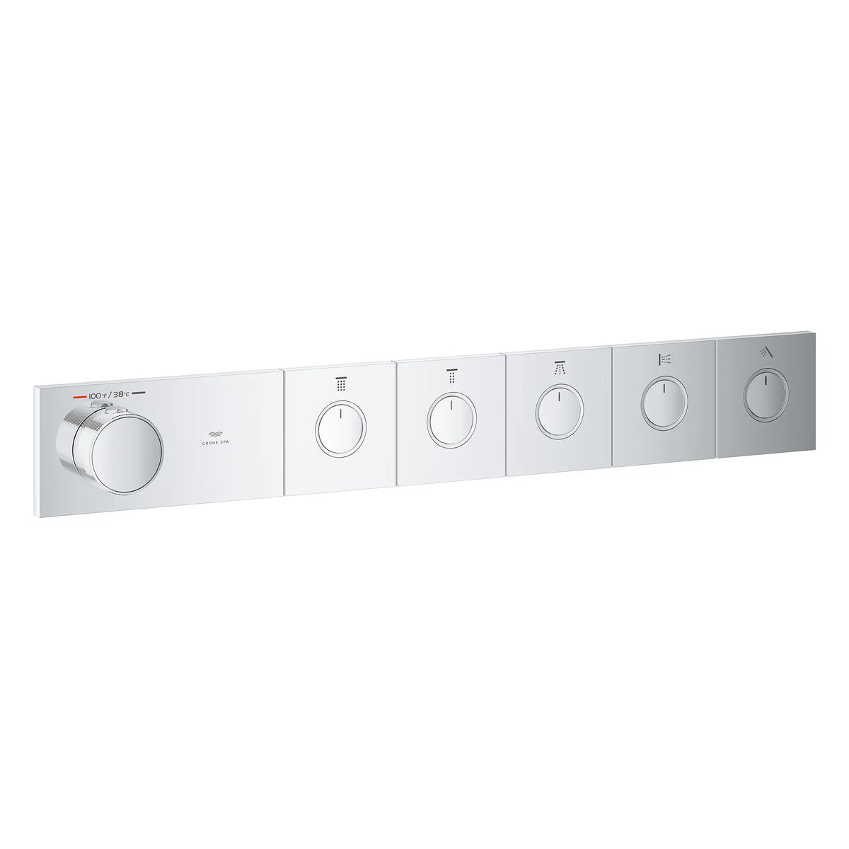 Grohtherm Aqua Tiles 5 Outlet Thermostatic Trim // GROHE STARLIGHT CHROME // 271478_Aqua_Tile_SiloRight_1071780000_0001_October2025_0_CDNwebp.webp