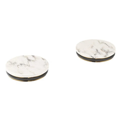 [48460000] Manettes levier en Caesarstone blanc (paire) - Chrome StarLight GROHE