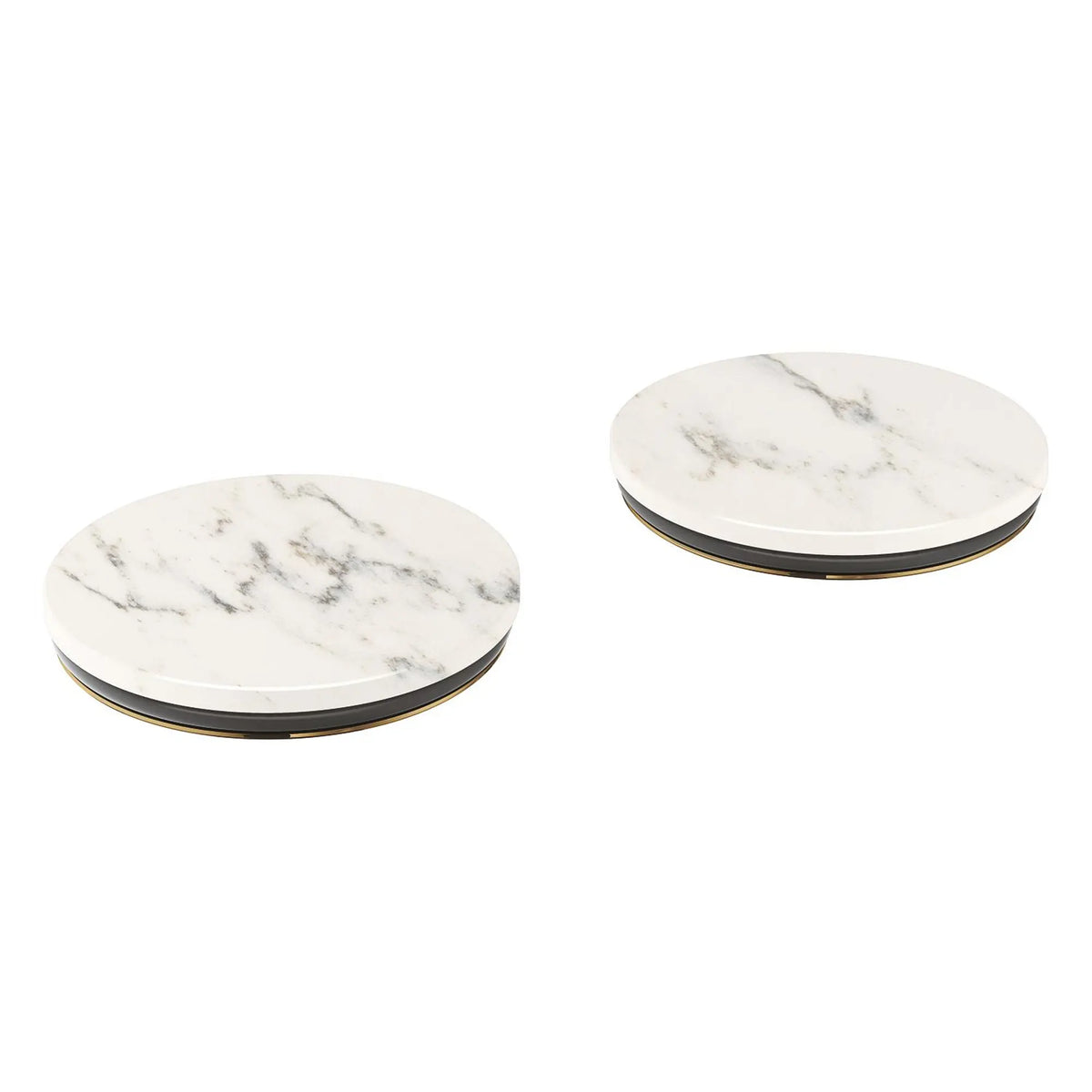 Atrio Private Collection White Attica Caesarstone Handle Inserts for Roman Tub Faucets (Pair) // GROHE STARLIGHT CHROME // 273529_48462000_1_CDNwebp.webp
