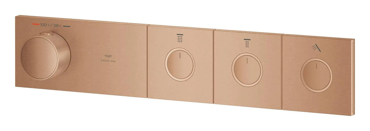 Grohtherm Aqua Tiles 3 Outlet Thermostatic Trim // BRUSHED WARM SUNSET // 274342_ZZF_107176DL00_005_01_0_CDNwebp.webp