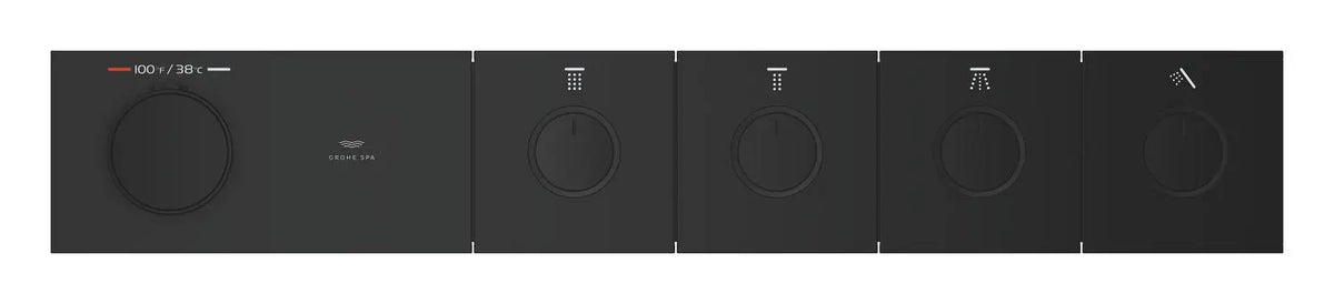 Grohtherm Aqua Tiles 4 Outlet Thermostatic Trim // MATTE BLACK // 274371_ZZF_1071772430_004_01_0_CDNwebp.webp