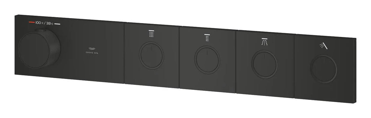 Grohtherm Aqua Tiles 4 Outlet Thermostatic Trim // MATTE BLACK // 274372_ZZF_1071772430_005_01_0_CDNwebp.webp
