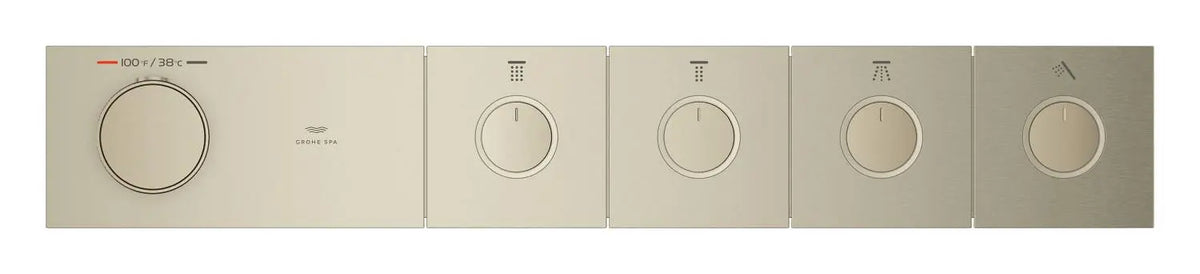 Grohtherm Aqua Tiles 4 Outlet Thermostatic Trim // BRUSHED NICKEL INFINITYFINISH // 274425_ZZF_107177EN00_004_01_0_CDNwebp.webp